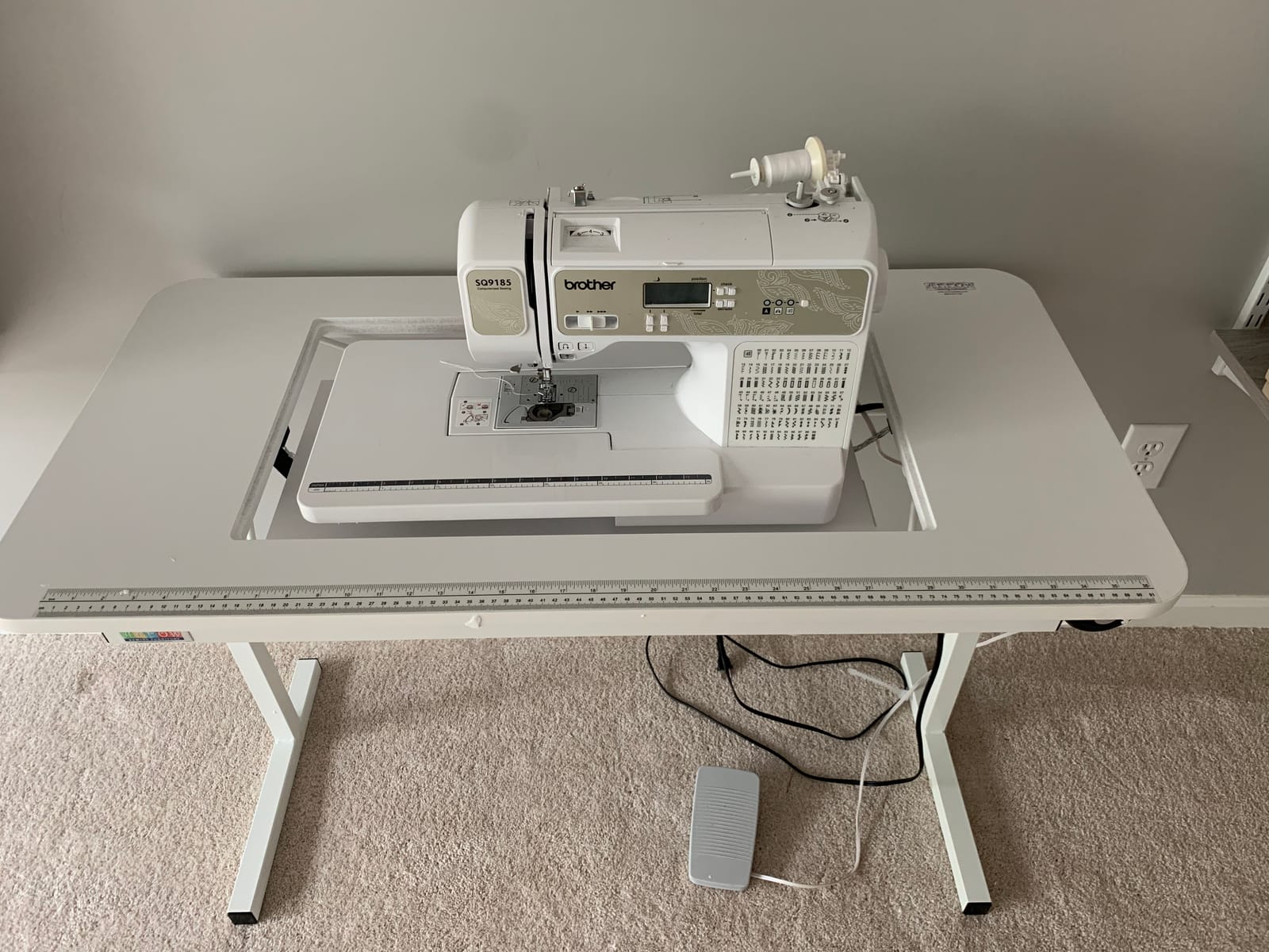 Arrow 611 Gidget II Folding Sewing, Cutting, Quilting, and Craft Table, Portable with Wheels and Lift, White Finish customer photo 1