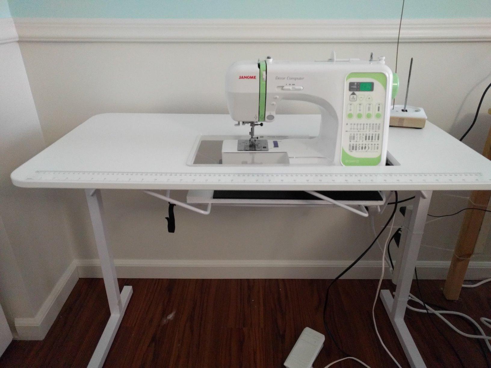 Arrow 611 Gidget II Folding Sewing, Cutting, Quilting, and Craft Table, Portable with Wheels and Lift, White Finish customer photo 2