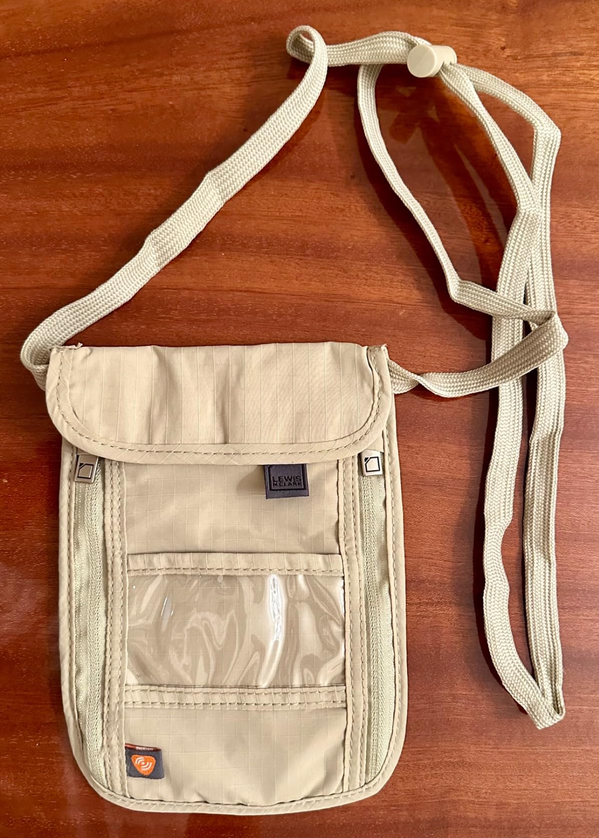Lewis N. Clark RFID Blocking Stash Neck Wallet, Travel Pouch + Passport Holder for Women & Men, Taupe customer photo 1