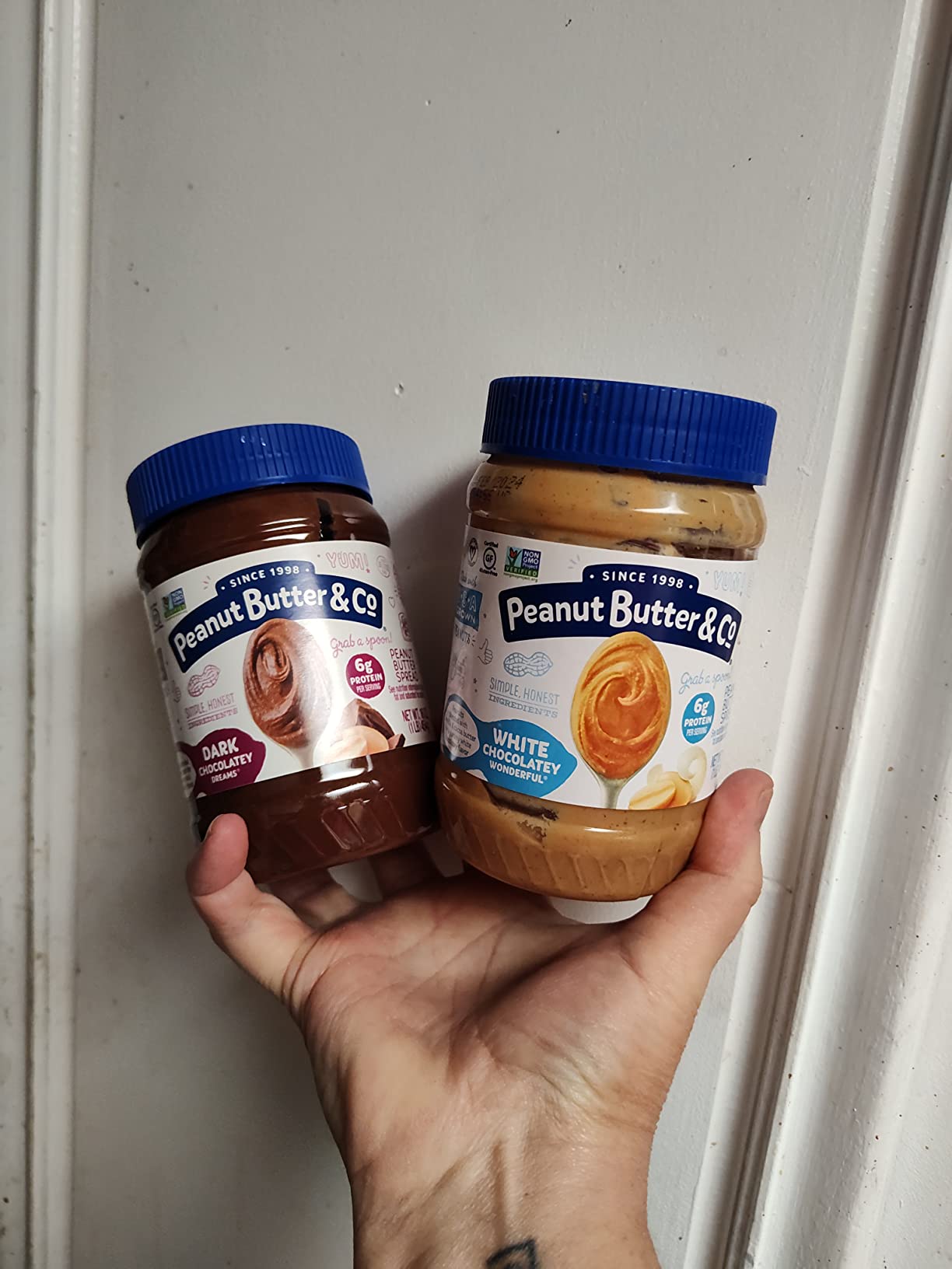 Peanut Butter & Co. Peanut Butter Variety Pack, 4 Flavors, 16 oz (4 Pack) | Non-GMO Project Verified, Gluten Free, Vegan, 6-7g Protein, 4 Flavors, No HFCS, USA-Grown, Pantry-Friendly Pack customer photo 1