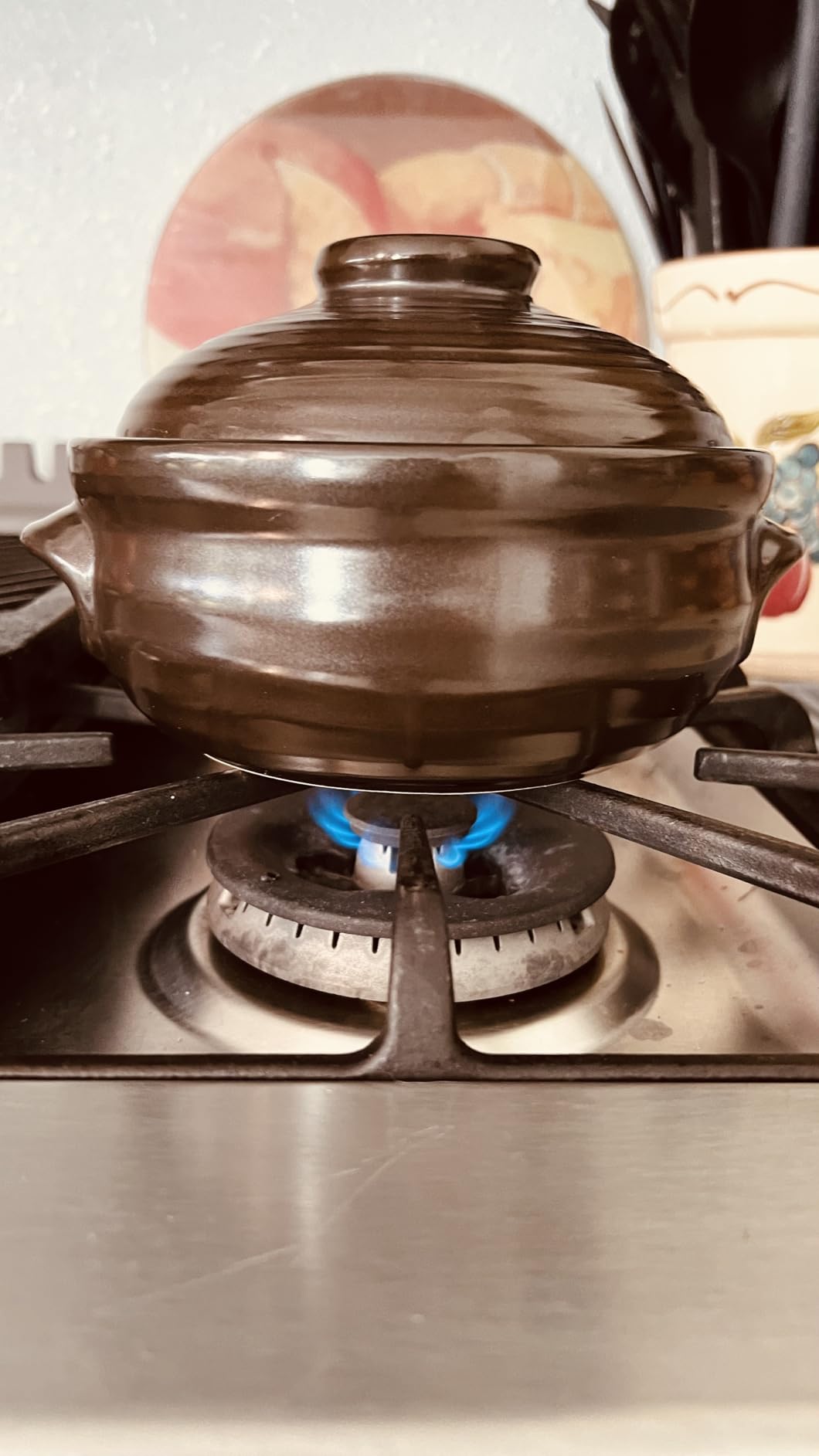 Crazy Korean Cooking Korean Stone Bowl (Dolsot), Sizzling Hot Pot for Bibimbap and Soup - Premium Ceramic (Medium with Lid) customer photo 2