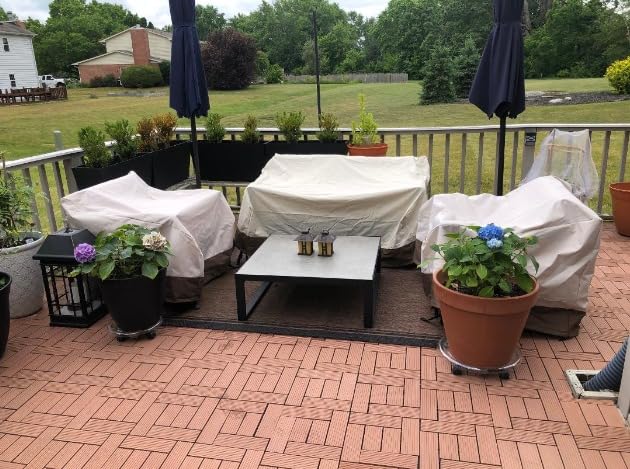 Amazon Basics 3-Seater Outdoor Couch and Patio Furniture Cover, Waterproof Lounge Sofa Cover, UV Resistant, Click-Close Straps, 78