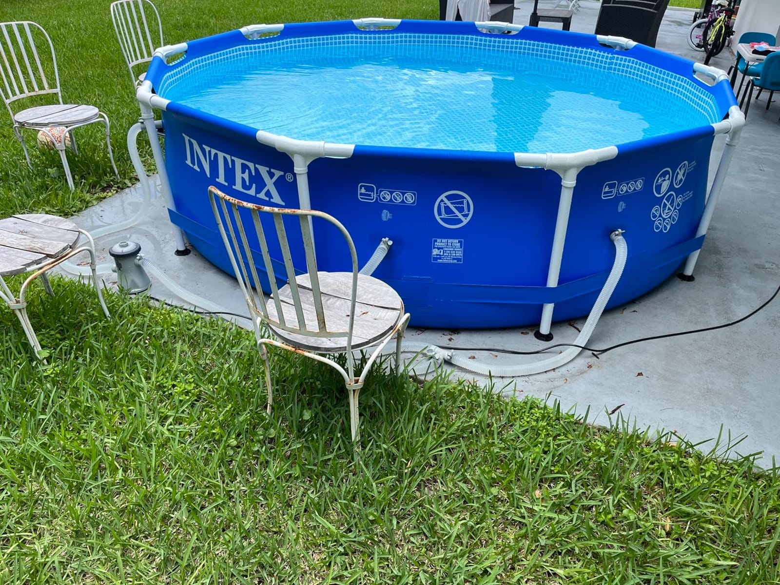 INTEX Metal Frame 12ft x 30in Round Above Ground Swimming Pool Set w/Pump customer photo 2