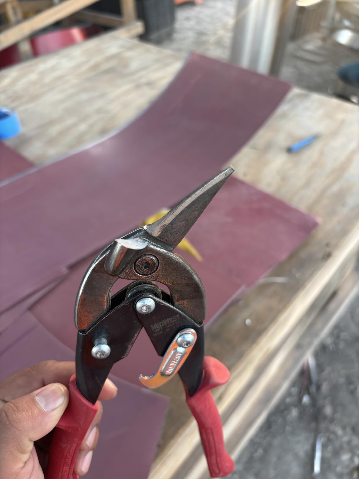 MIDWEST Special Hardness Aviation Snip - Left Cut Offset Stainless Steel Cutting Shears, Made in the USA - MWT-SS6510L customer photo 2