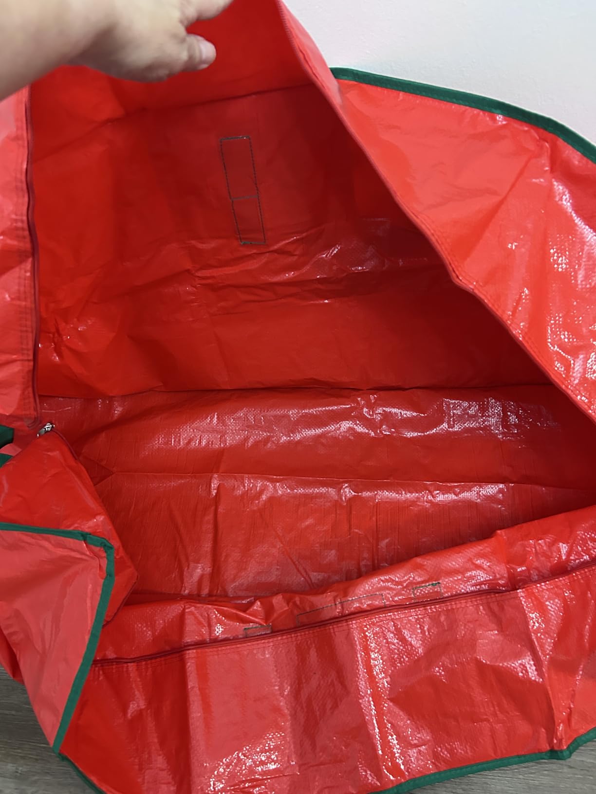 Christmas Tree Storage Bag - Stores 7.5 Foot Artificial Xmas Holiday Tree, Durable Waterproof Material, Zippered Bag, Carry Handles. Protects Against Dust, Insects and Moisture (Red) customer photo 1