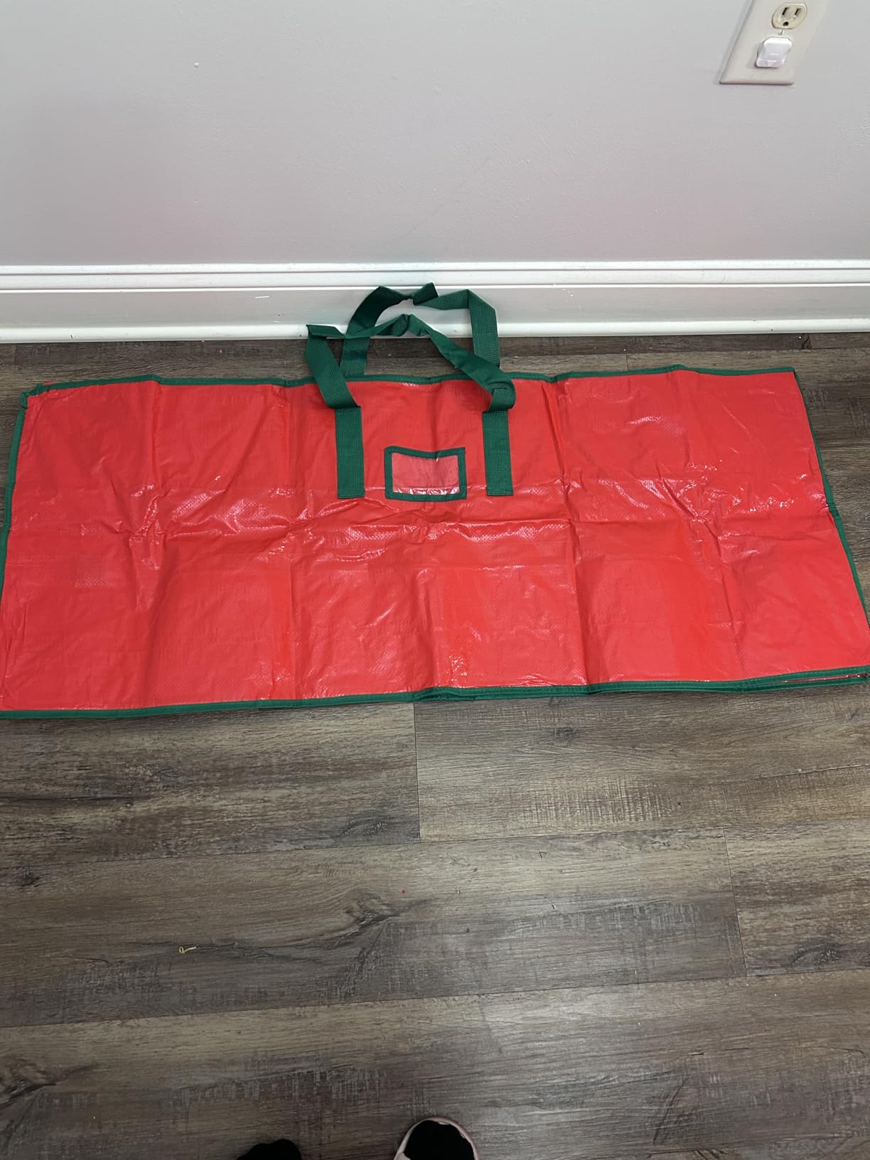 Christmas Tree Storage Bag - Stores 7.5 Foot Artificial Xmas Holiday Tree, Durable Waterproof Material, Zippered Bag, Carry Handles. Protects Against Dust, Insects and Moisture (Red) customer photo 2