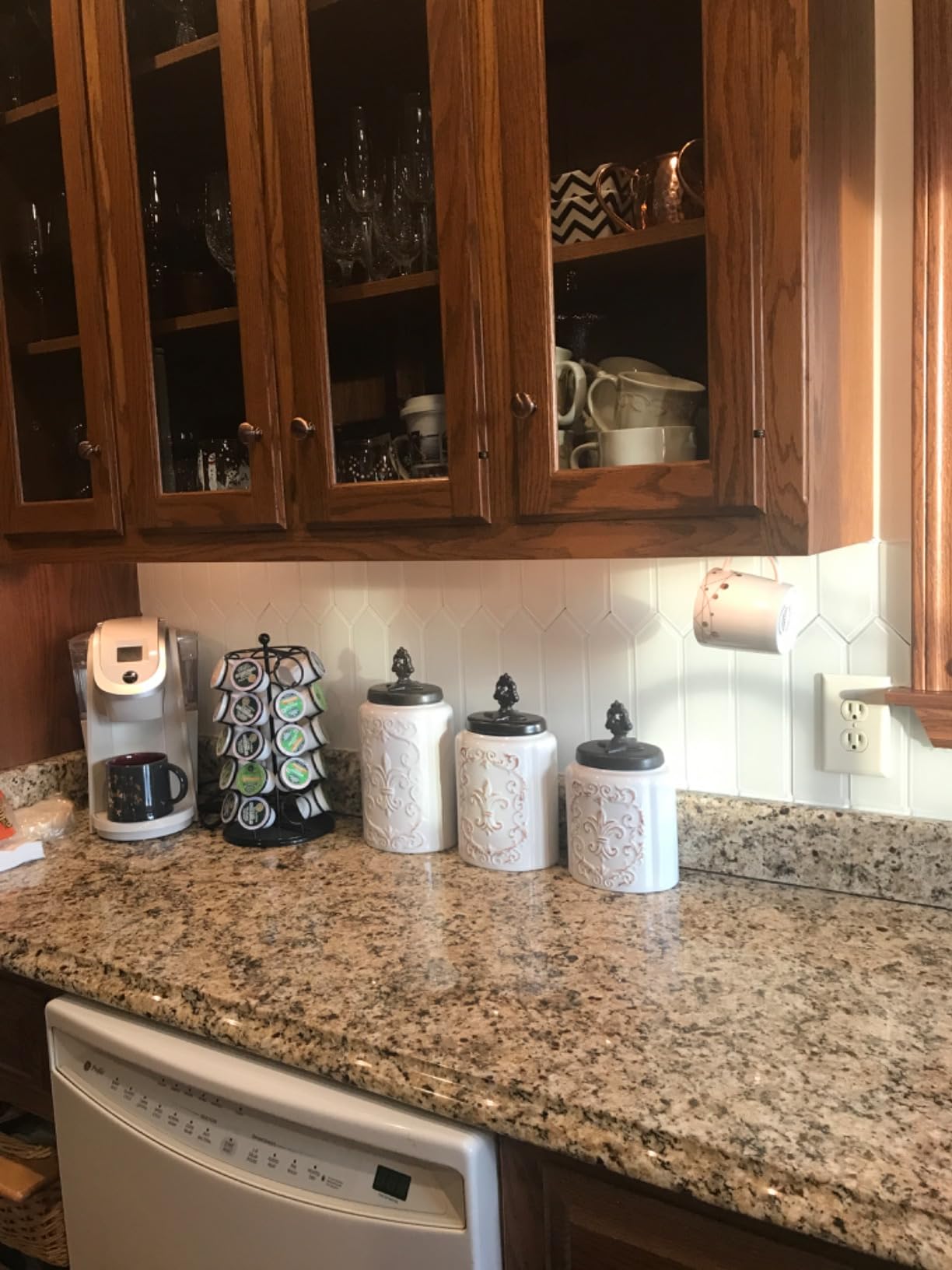 American Atelier Ceramic Kitchen Canister Set Fleur De Lis w/ Lids, 3 PC customer photo 1