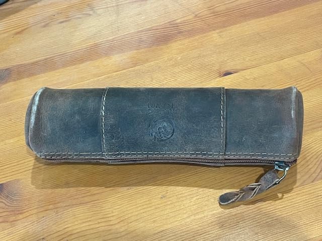 Rustic Town Leather Pencil Case - Full Grain Leather Zippered Pen Pouch - Stationery Bag Pen Holder for Work & Office customer photo 1