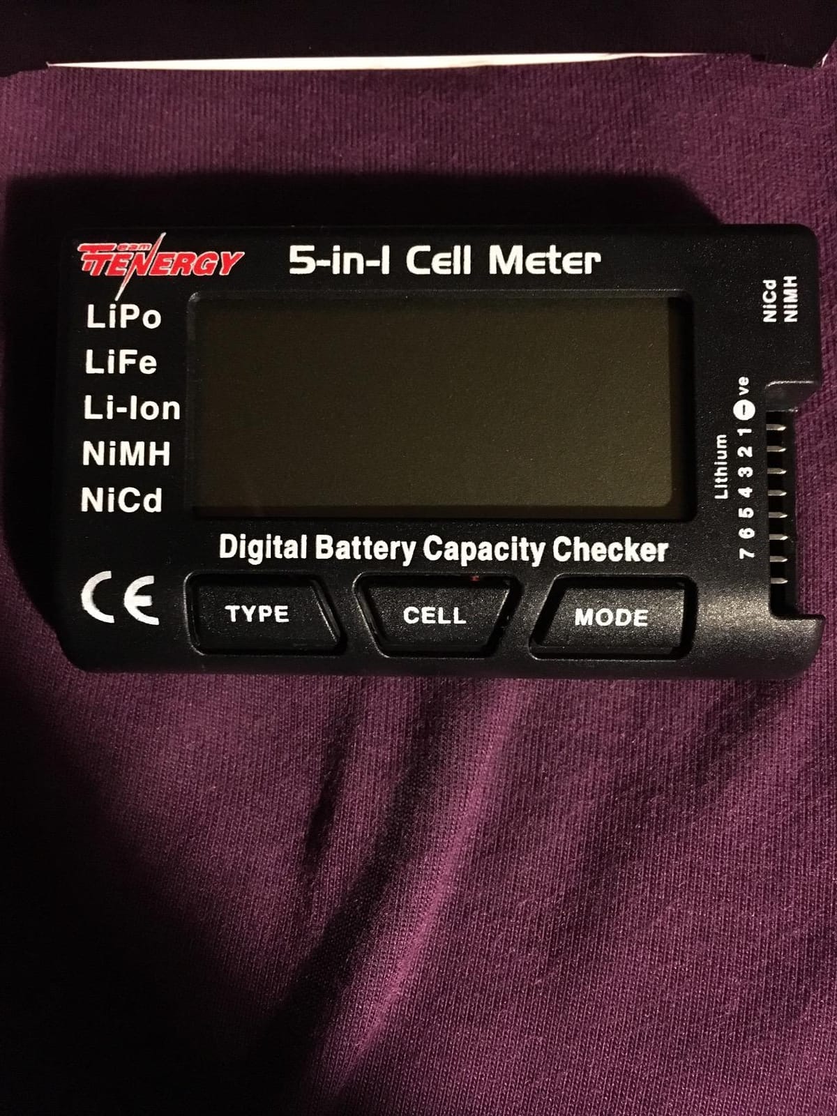 Tenergy 5-in-1 Battery Meter, Intelligent Cell Meter Digital Battery Checker/Balancer for LiPo / LiFePO4 / Li-ion/NiCd/NiMH Battery Packs customer photo 2