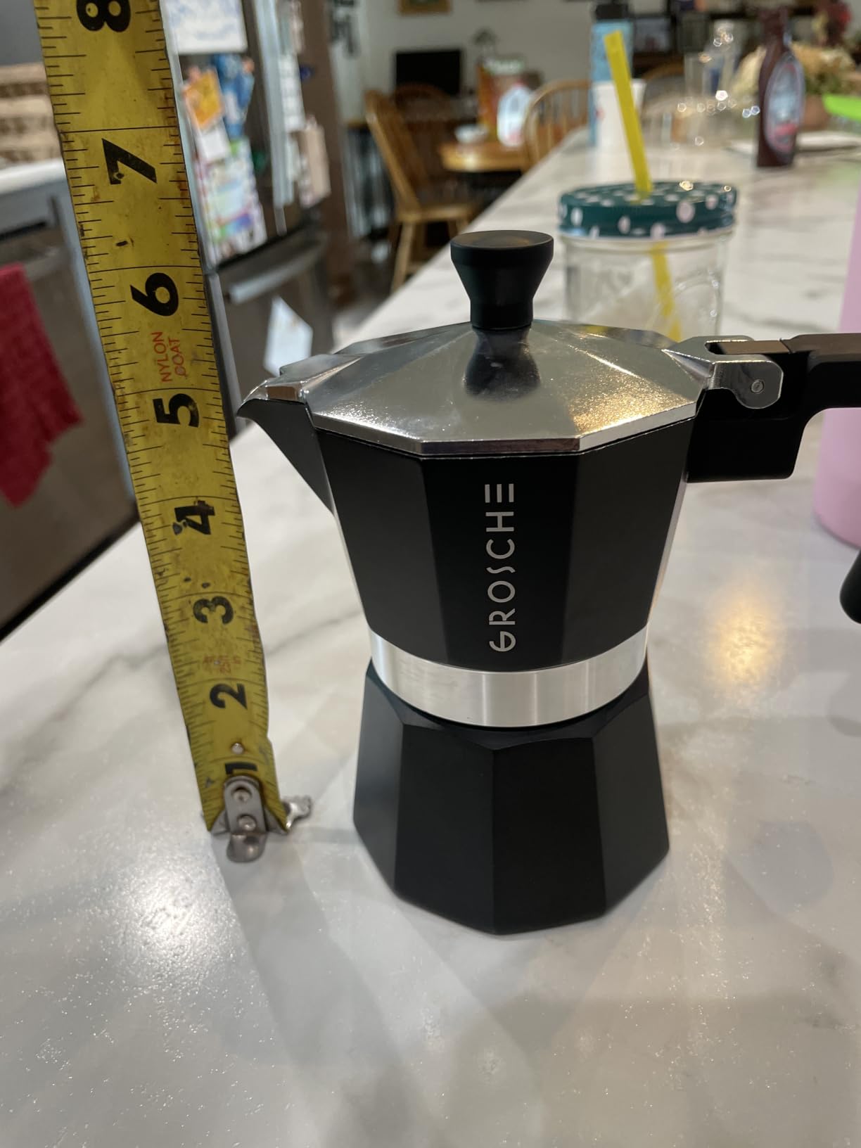 GROSCHE Milano Stovetop Espresso Maker Moka Pot 9espresso Cup 15.2oz Silver customer photo 2