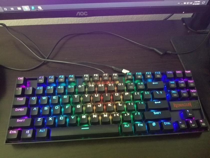 Redragon K552P Mechanical Gaming Keyboard TKL with 18 Backlight Modes, Hot-Swappable Red Switches, 87-Key Compact Ergonomic Design, N-Key Rollover & Software Programmable Macro - RGB, Black customer photo 1