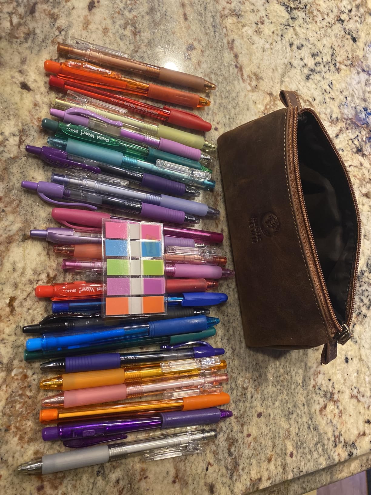 Rustic Town Leather Pencil Case - Vintage Zippered Pencil Pouch & Pen Case for Adults, Artists, Writers - Gift for Men & Women customer photo 1