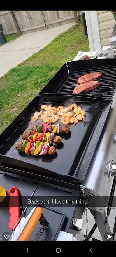Royal Gourmet Portable Propane Gas Grill and Griddle Combo with Side Table customer photo 2