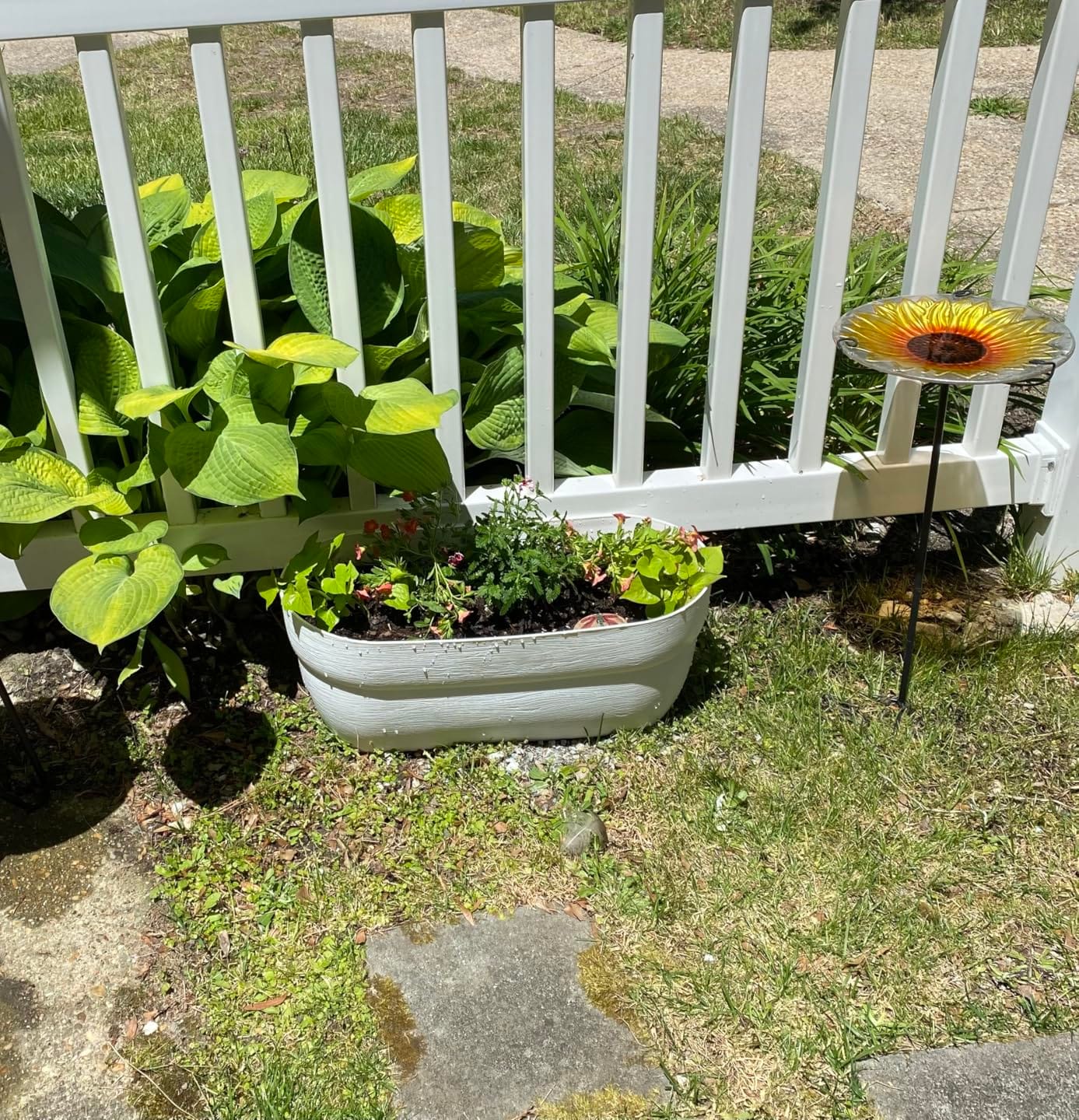 Emsco Group Bloomers Railing Planter with Drainage Holes – 24