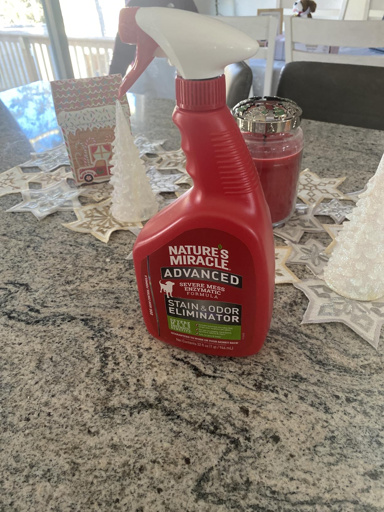 Nature's Miracle Advanced Dog Stain & Odor Eliminator, Severe Mess, 32 oz | Enzymatic Cleaner Eliminates the Toughest Dog Messes, For Use on Multiple Surfaces, Safe For Pets and Home, Fresh Scent customer photo 2