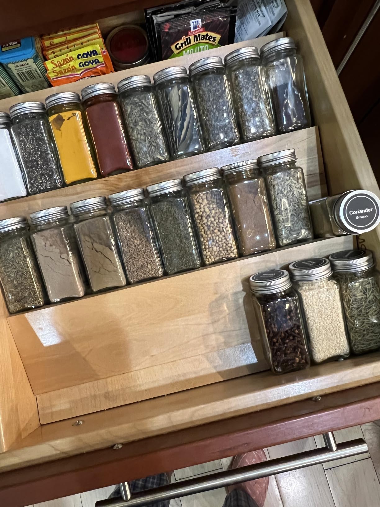 AOZITA 24 Pcs Glass Spice Jars with Labels - 4oz Empty Square Spice Bottles Containers, Condiment Pot, Shaker Lids and Airtight Metal Caps - Silicone Collapsible Funnel customer photo 1