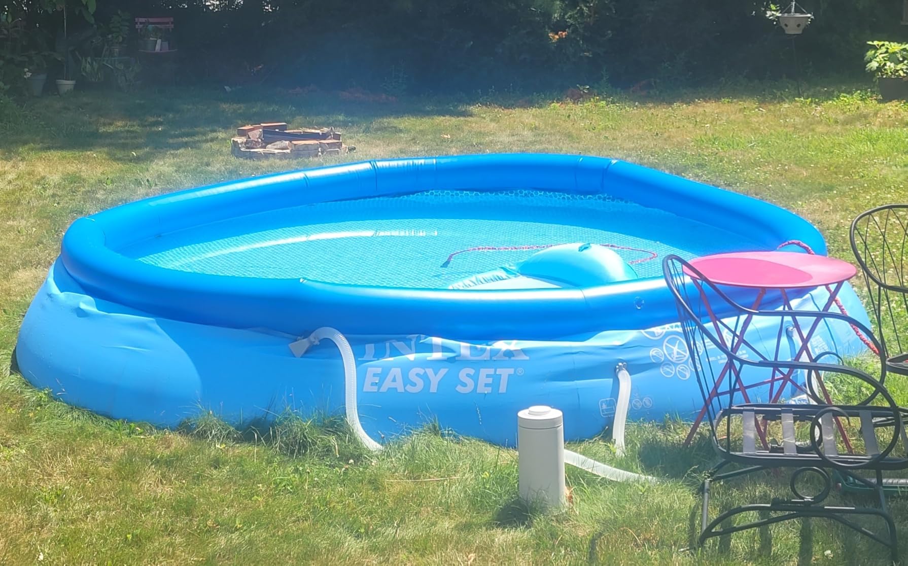 INTEX Easy Set 18ft x 48in Inflatable Ring Above Ground Pool Set w/Pump | 26175EH - 1500 GPH Cartridge Filter Pump, Ladder, Pool Cover & Ground Cloth Included customer photo 1