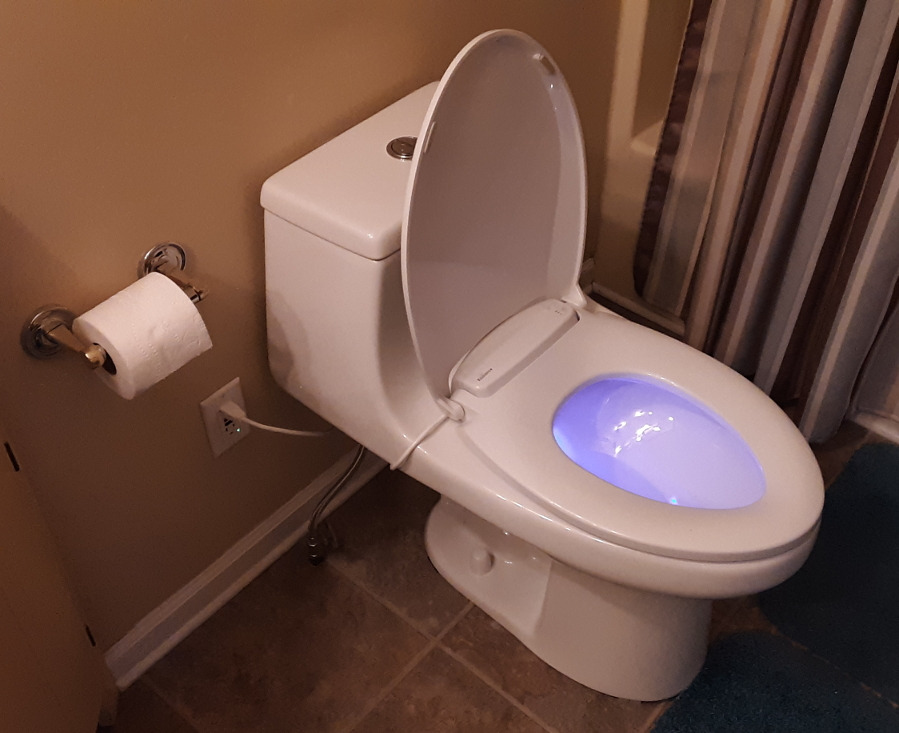 Bemis Radiance Heated Night Light Toilet Seat, Slow Close Adjustable Fit Long Lasting Plastic Seat, Elongated, White customer photo 1