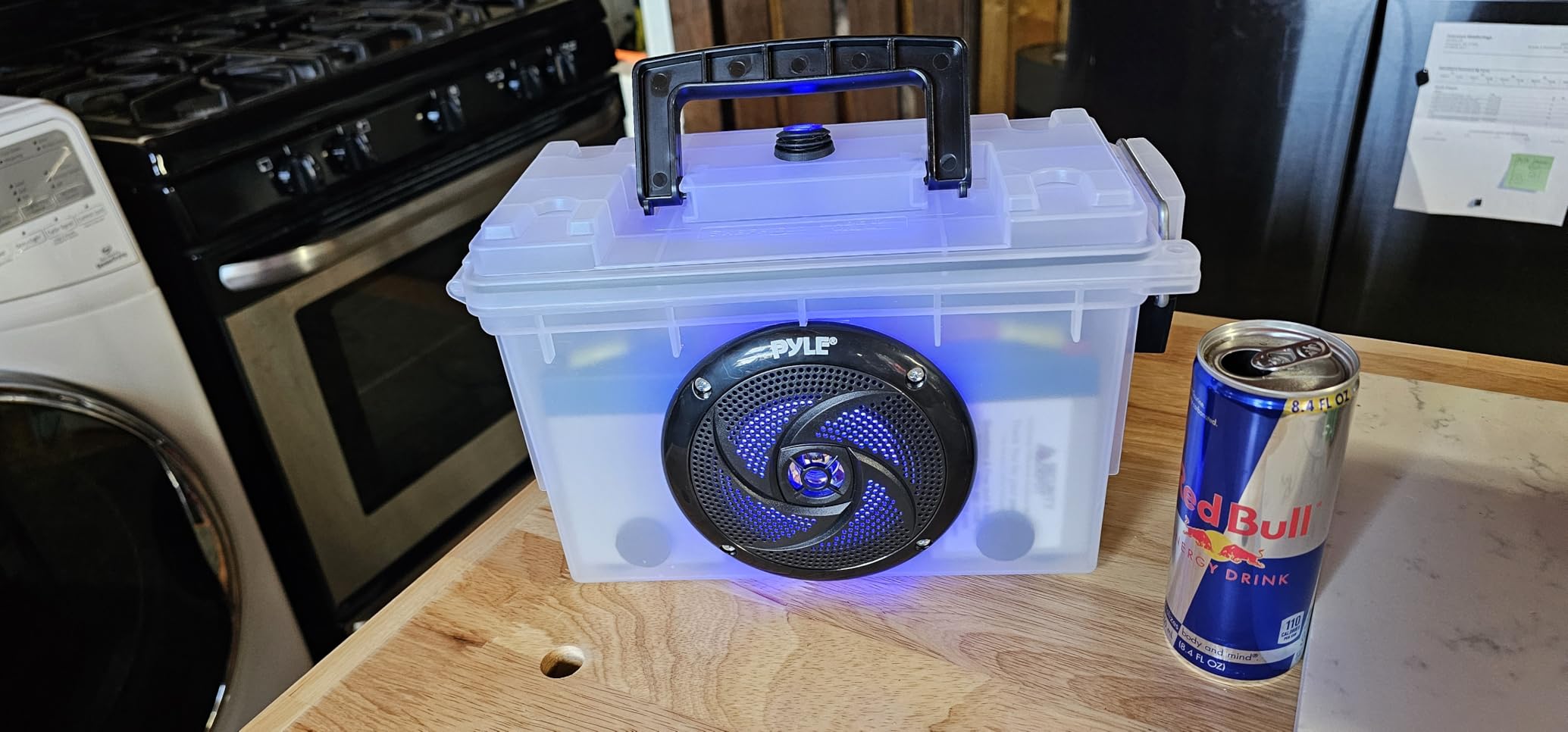 Pyle Marine Speakers -5.25 Inch 2 Way Waterproof and Weather Resistant Outdoor Audio Stereo Sound System with LED Lights,180 Watt Power and Low Profile Slim Style -1 Pair -PLMRS53BL (Black) customer photo 2
