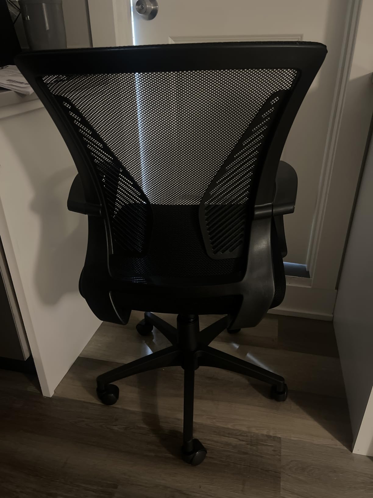 Furmax Office Chair Ergonomic Computer Desk Mesh Chair Mid Back Swivel Lumbar Support with Armrest (1, Black) customer photo 1
