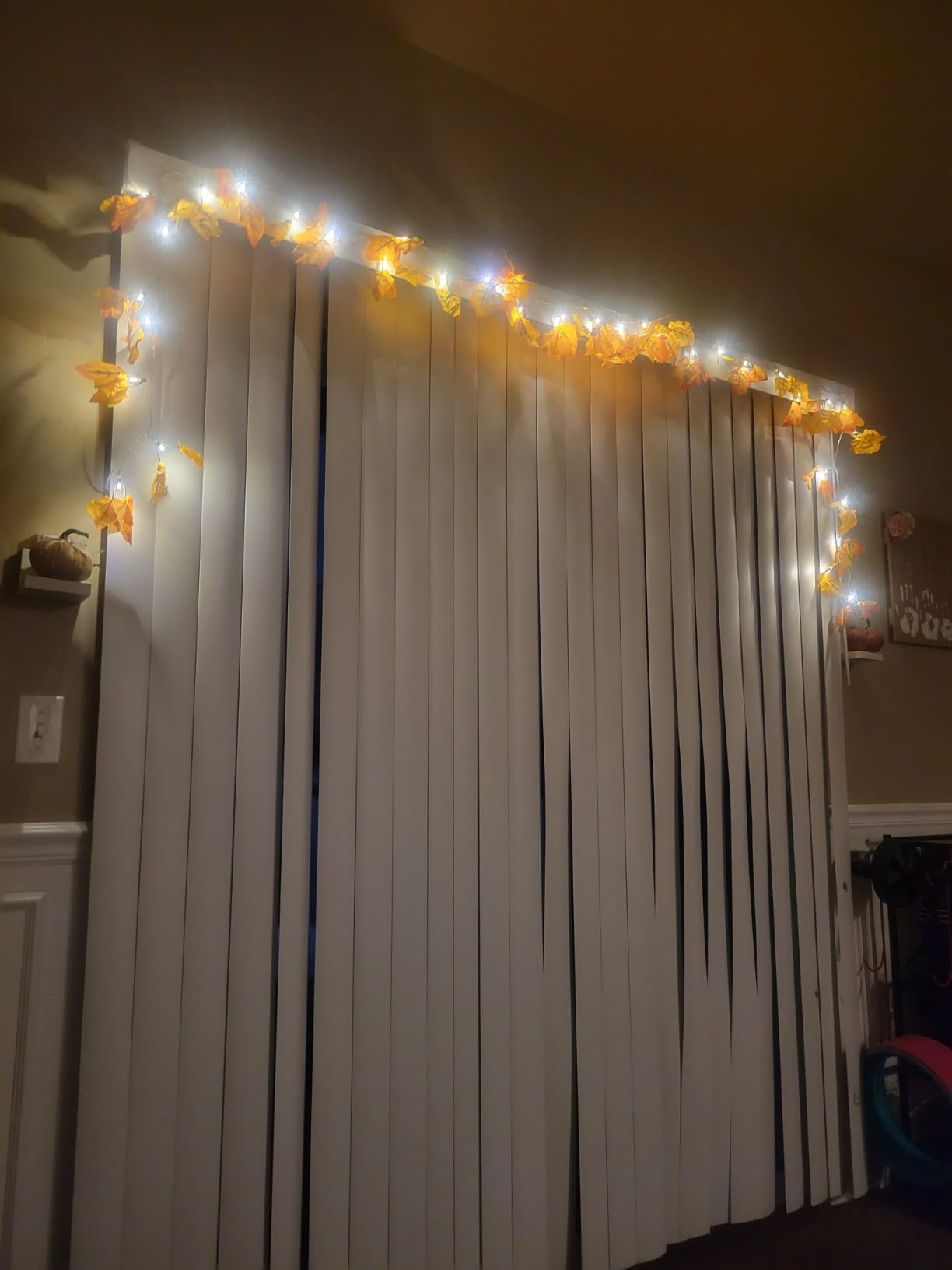 2-Pack Lighted Fall Garland, Total 16.4ft 40 LED Autumn String Lights customer photo 1