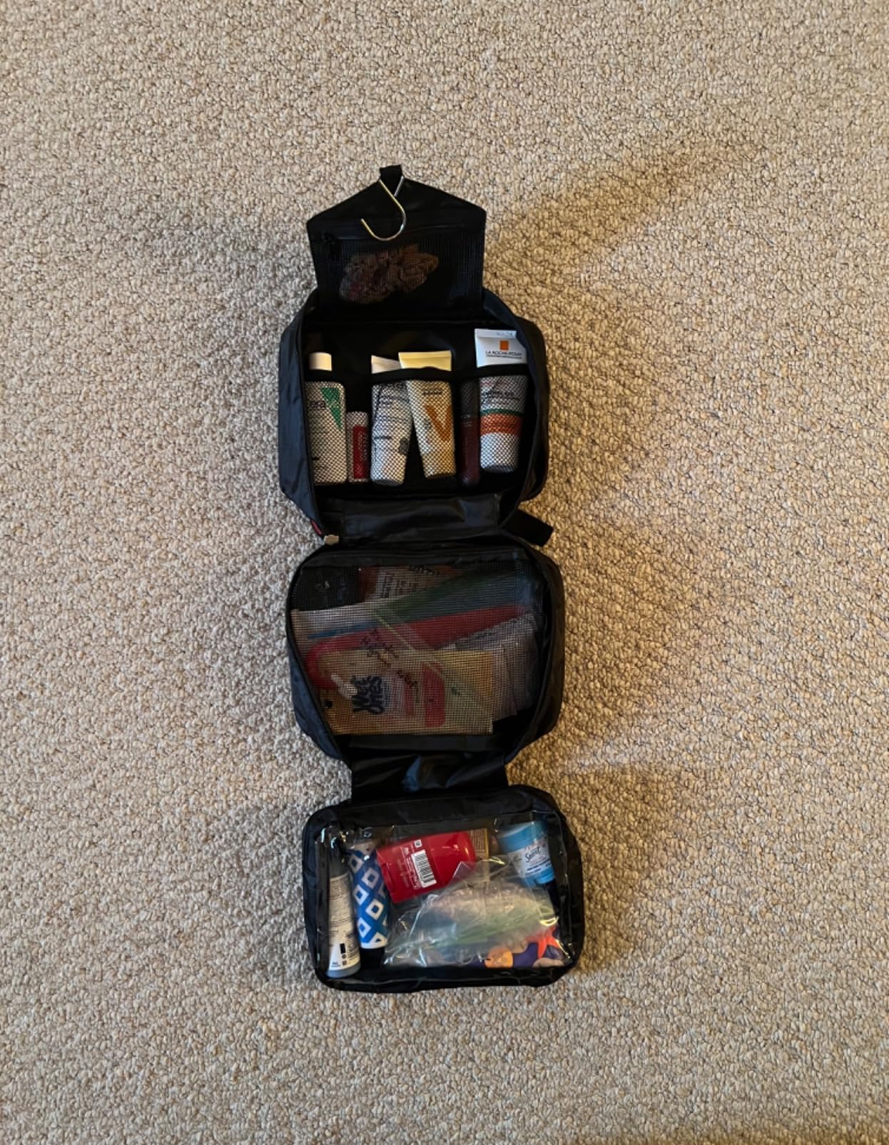 Maliton Toiletry Bag for Men & Women Travel Toiletry Bag Hanging Toiletry Bag Hygiene Bag with 4 Compartments Waterproof Bathroom Shower Bag for Traveling(Black) customer photo 1