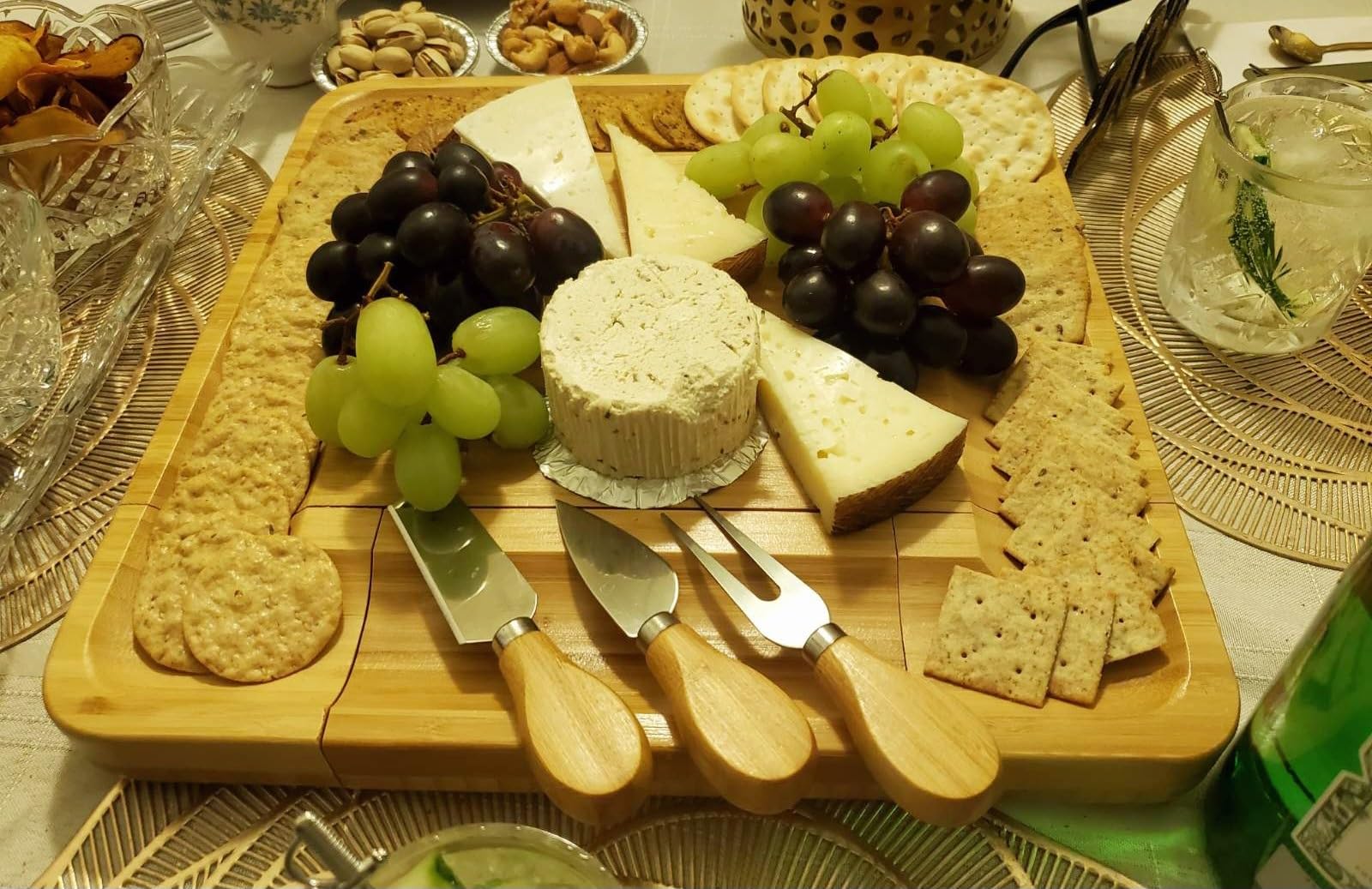 Casafield Bamboo Cheese Board and Knife Gift Set, Wooden Charcuterie Board Meat and Cheese Platter for Entertaining, Housewarming, Birthday, Wedding customer photo 2