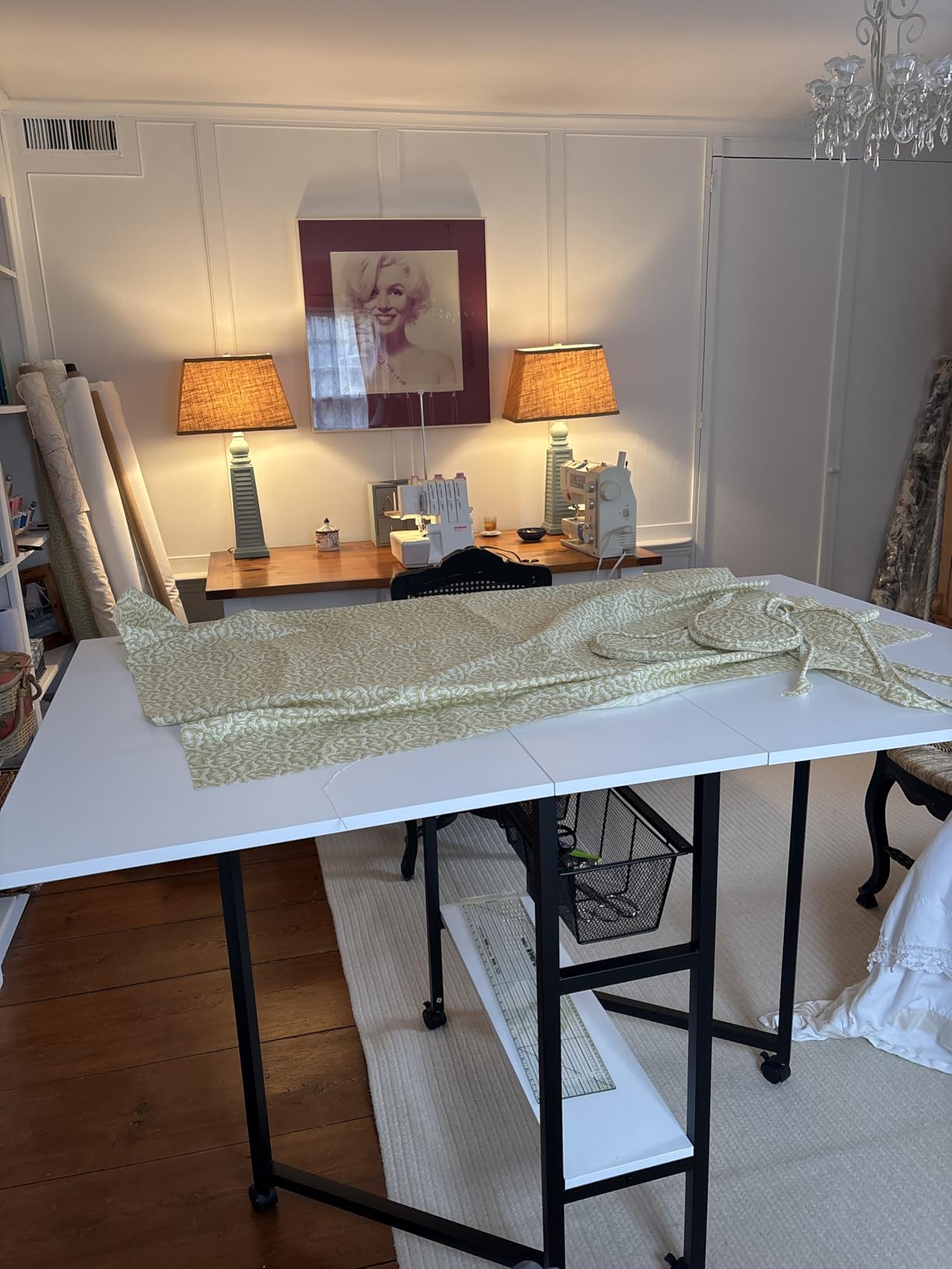 Studio Designs Sew Ready Fabric Cutting Standing Table with Craft Organizers - 58.75