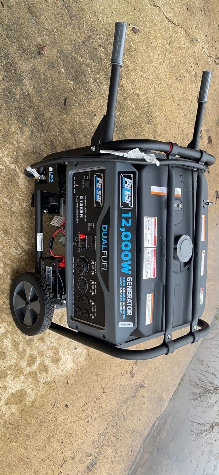 Pulsar G12KBN Heavy Duty Portable Dual Fuel Generator - 9500 Rated Watts & 12000 Peak Watts - Gas & LPG - Electric Start - Transfer Switch & RV Ready - CARB Compliant customer photo 1