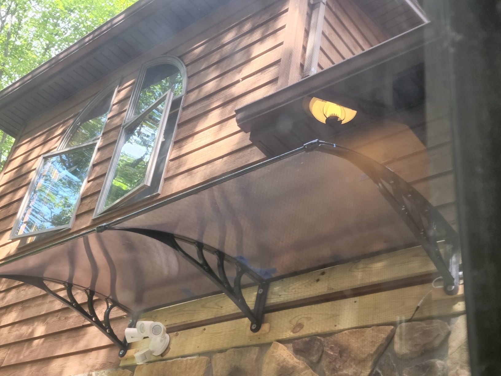 VIVOHOME Polycarbonate Window Door Awning Brown 38 Inch x 115 Inch customer photo 1