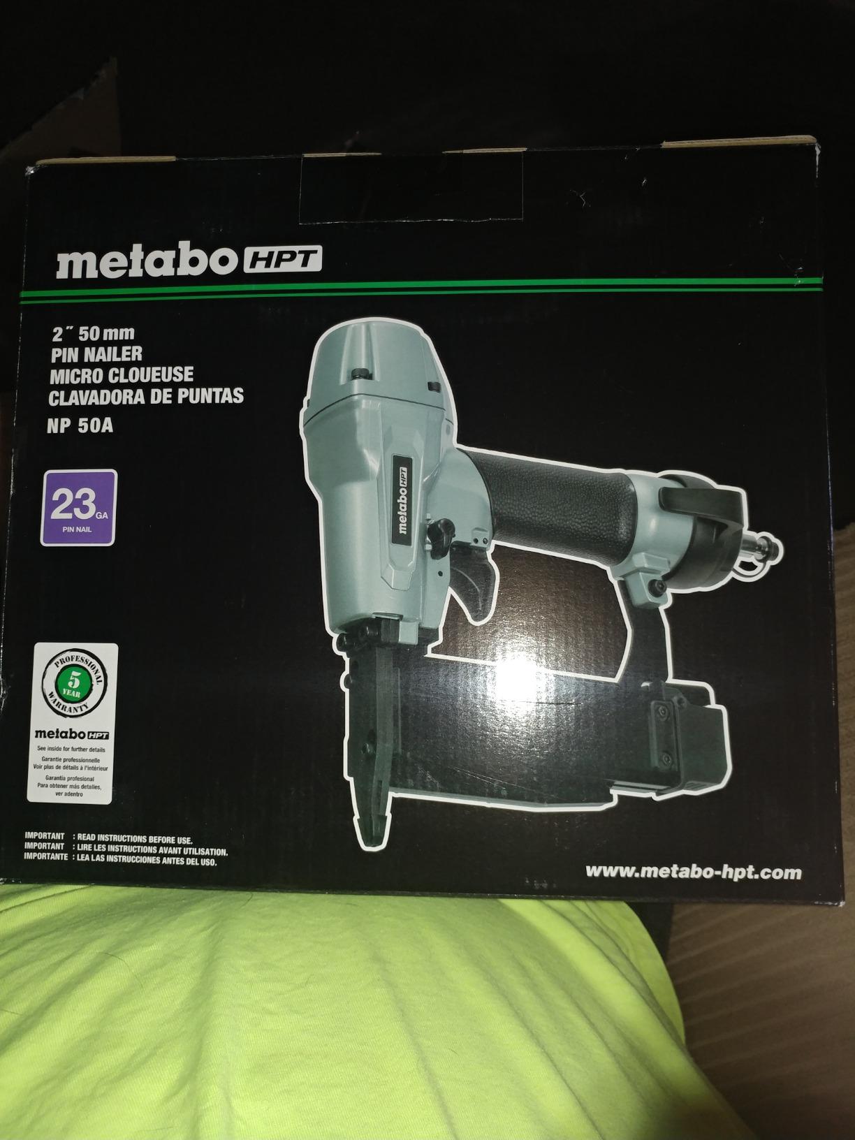 Metabo HPT Pin Nailer Kit, 23 Gauge Fine Trim Aluminium Magazine, NP50A customer photo 1