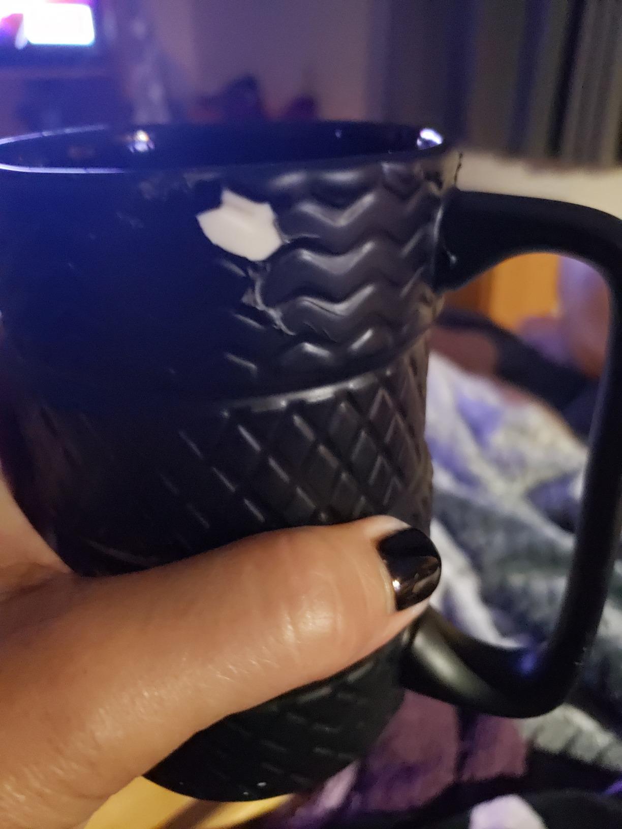 VanEnjoy 3D Cool Black Tyre Tire Shaped Frosted Ceramic Mug Large Coffee Tea Cup Unique Gifts Car Fans 14 oz customer photo 1