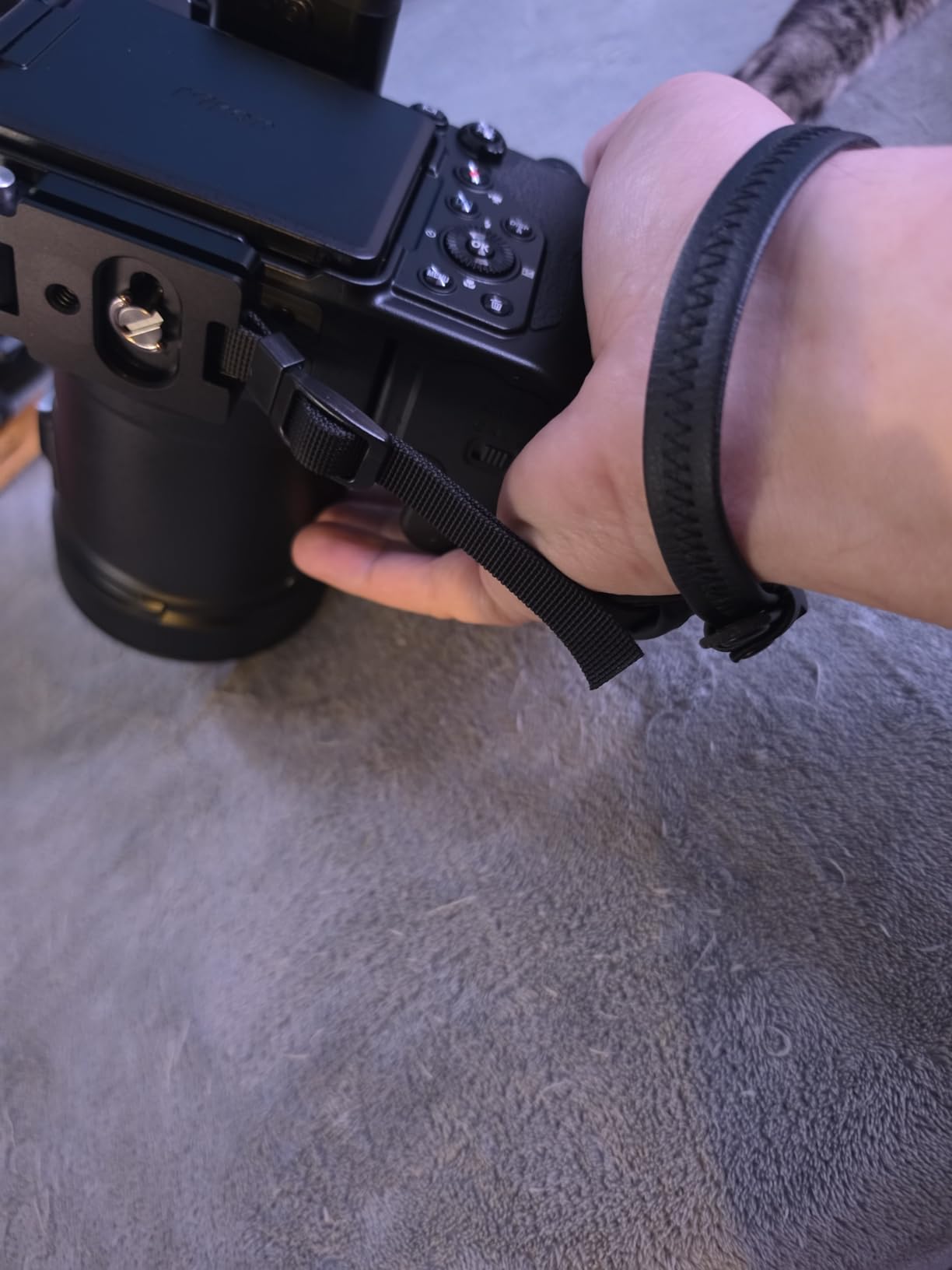 JJC Deluxe Microfiber Camera Hand Strap, Secure Padded Camera Wrist Strap for Canon Nikon Sony Fuji Fujifilm Olympus DSLR and Mirrorless Cameras customer photo 2