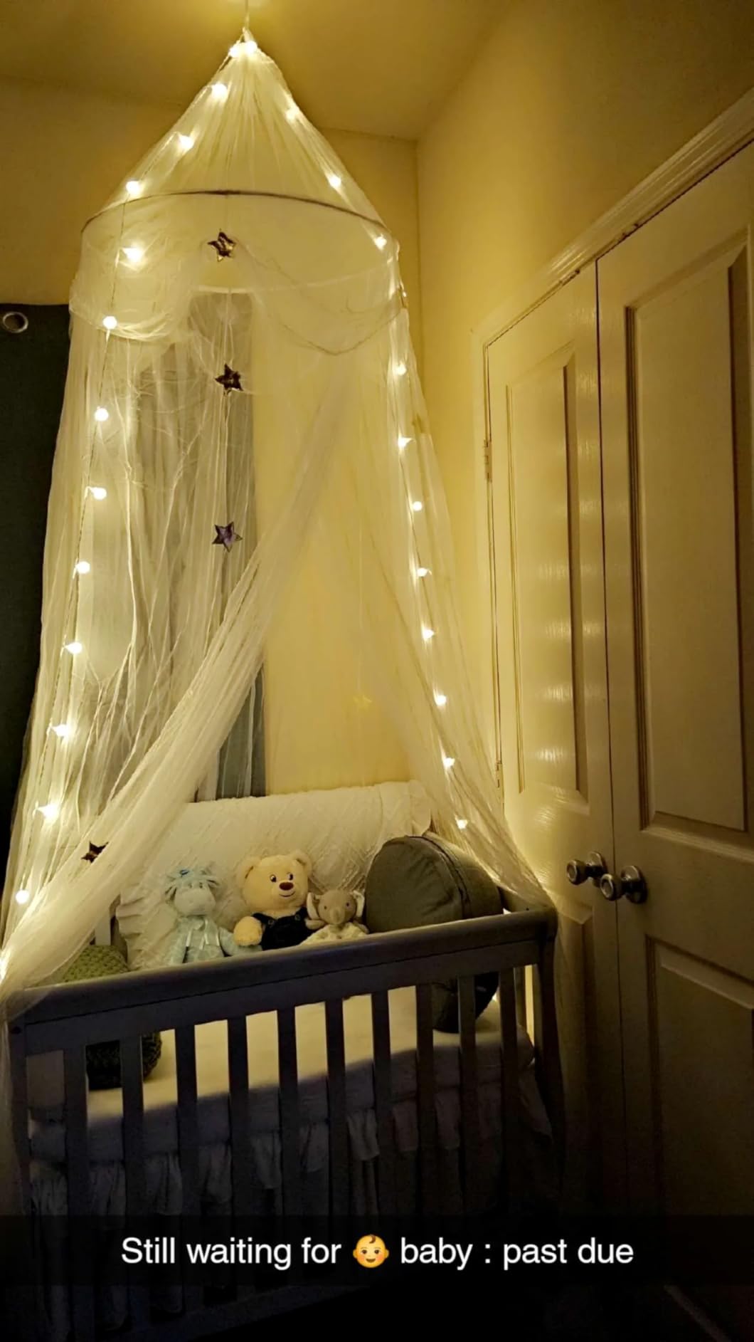 Bed Canopy with Lights for Girls,Gold Star Princess Crib Canopy Curtains,Extra Large Dome Mosquito Net Reading Nook Canopy for Kids Boys Twin Full Queen Size Bed,Fire Retardant Fabric customer photo 1
