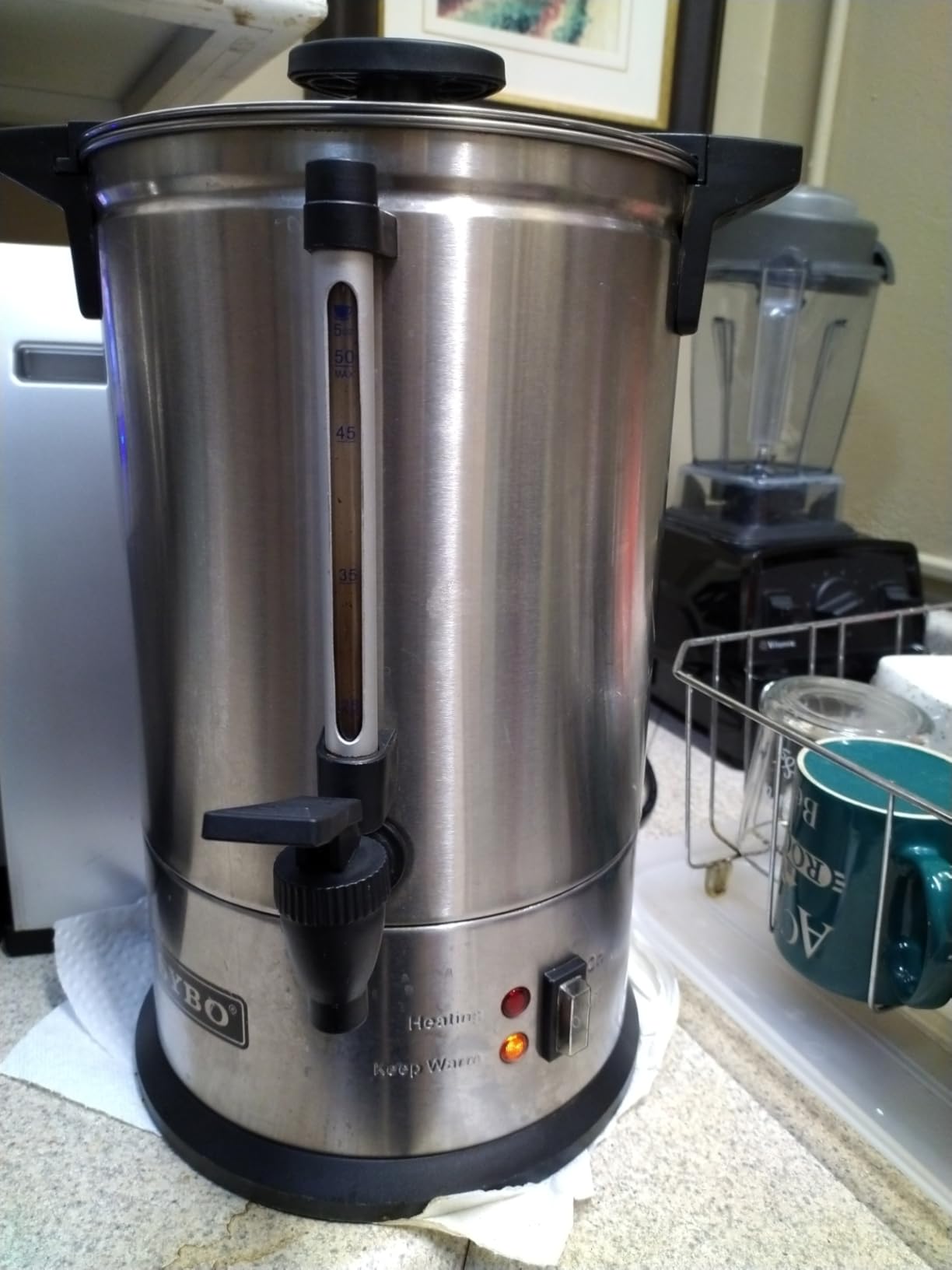 SYBO SR-CP-100B Commercial Grade Stainless Steel Percolate Coffee Maker Hot Water Urn for Catering, 100-Cup 16 L customer photo 1