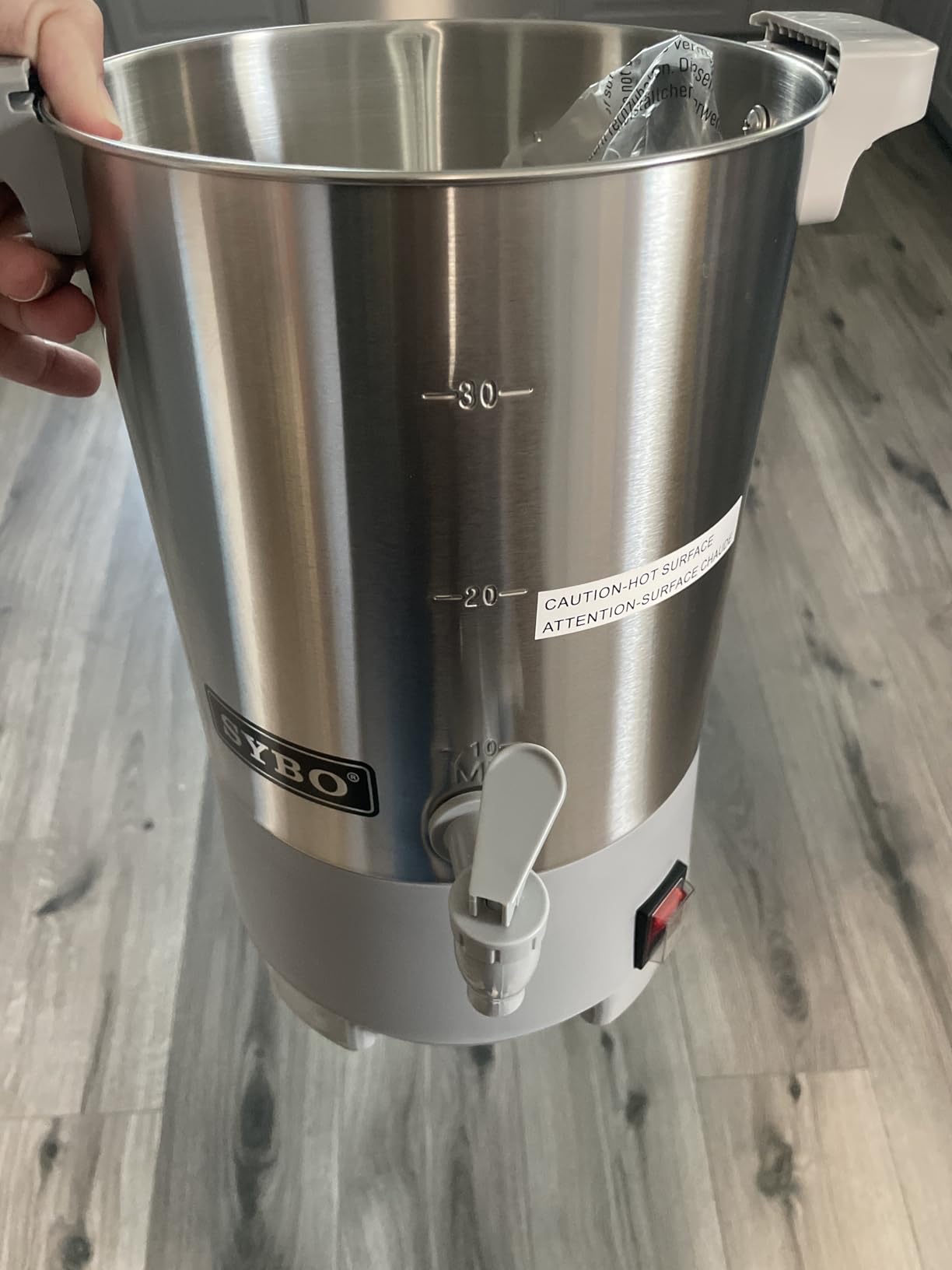 SYBO SR-CP-100B Commercial Grade Stainless Steel Percolate Coffee Maker Hot Water Urn for Catering, 100-Cup 16 L customer photo 2