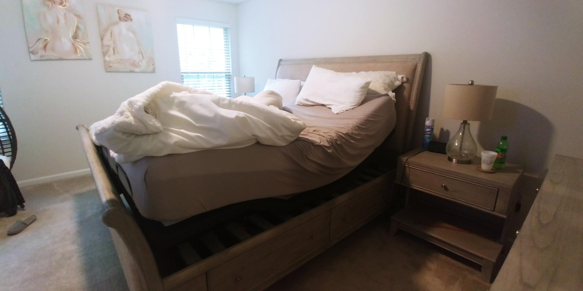 Blissful Nights z4 Adjustable Bed Frame for Storage Beds with Massage Anti-Snore, Zero G, USB Charging Station, Wireless Remote Head and Foot Incline and No Tools Required Assembly … (Queen) customer photo 1