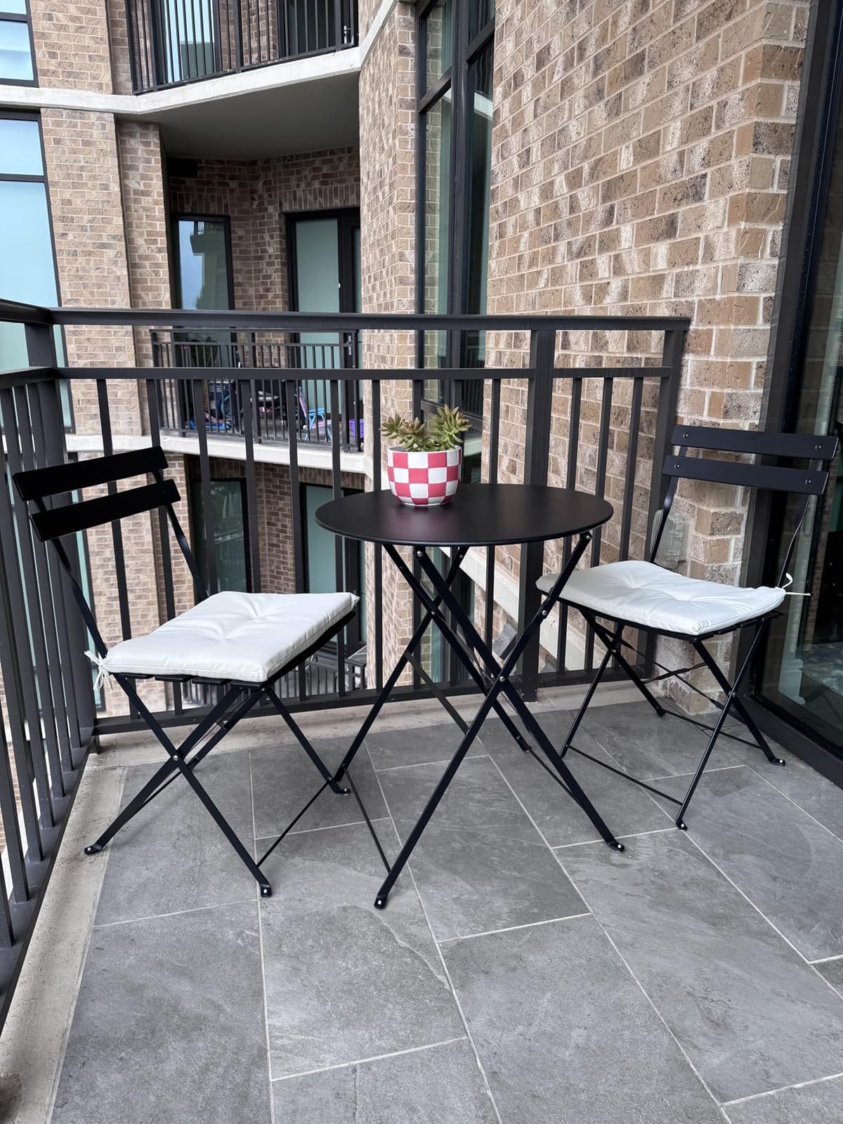 Grand patio 3 Piece Folding Patio Bistro Set for Outdoor Balcony, White customer photo 2