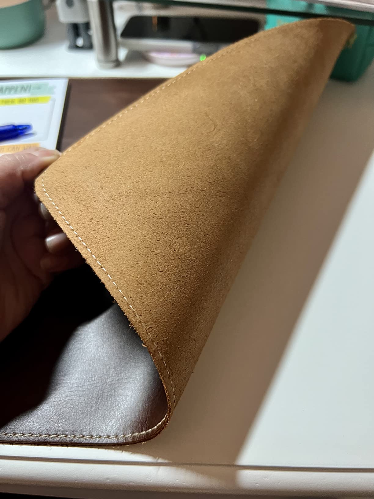 Londo Top Grain Leather Extended Mouse Pad - Large Desk Mat for Office & Gaming, Smooth Writing Surface, Non-Slip Base, Durable & Stylish Workspace Accessory customer photo 2