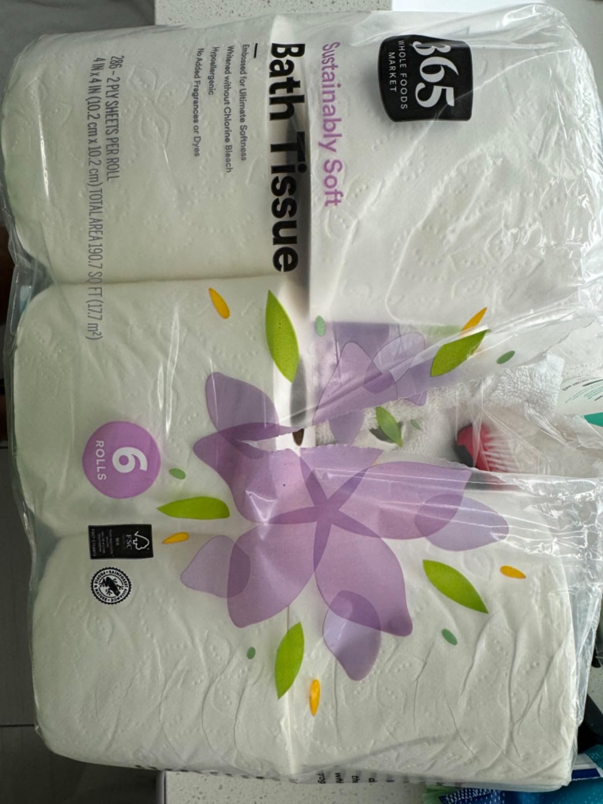 365 by Whole Foods Market, Sustainably Soft Bath Tissue, Hypoallergenic, 286 Sheets per Roll, 6 Count customer photo 2