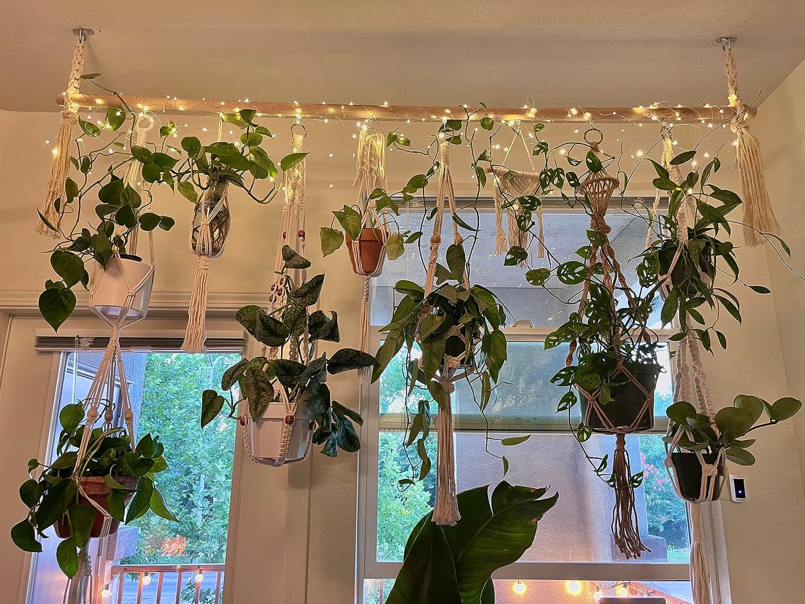 Mkono Macrame Plant Hanger 5 Pack Indoor Hanging Planters Basket with Hooks customer photo 2