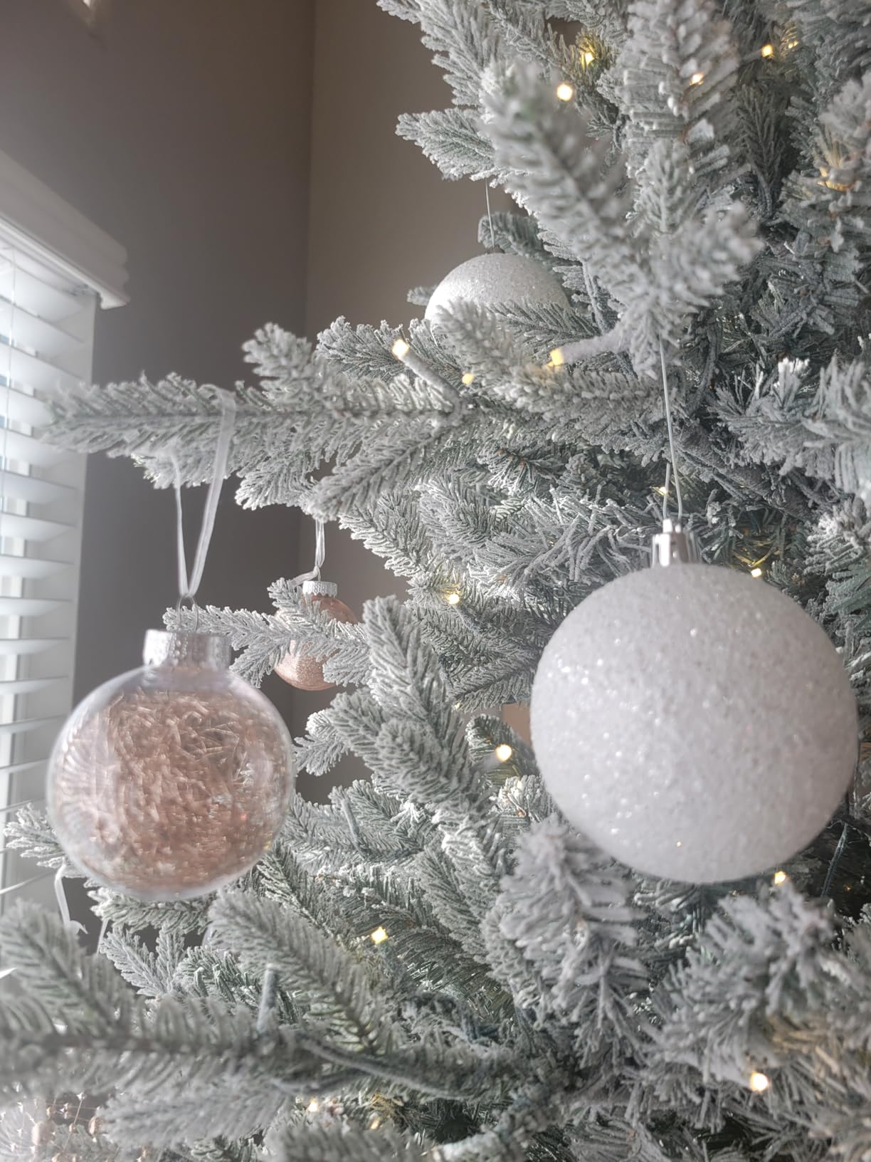 Sea Team 30-Pack Clear Christmas Ball Ornaments with Fillers, Champagne customer photo 2