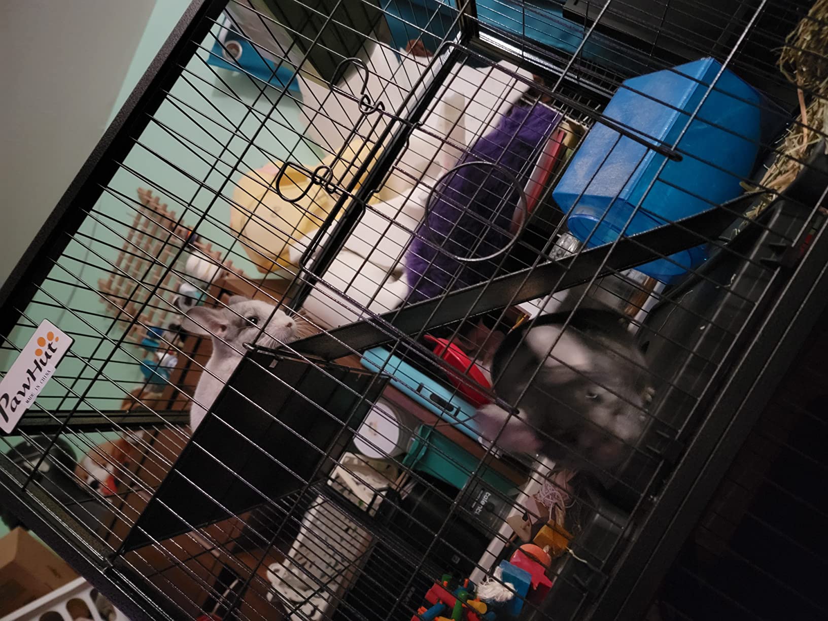 PawHut Metal Small Animal Cage, 5-Tiers Rolling Big Ferret Cage, Gray customer photo 1