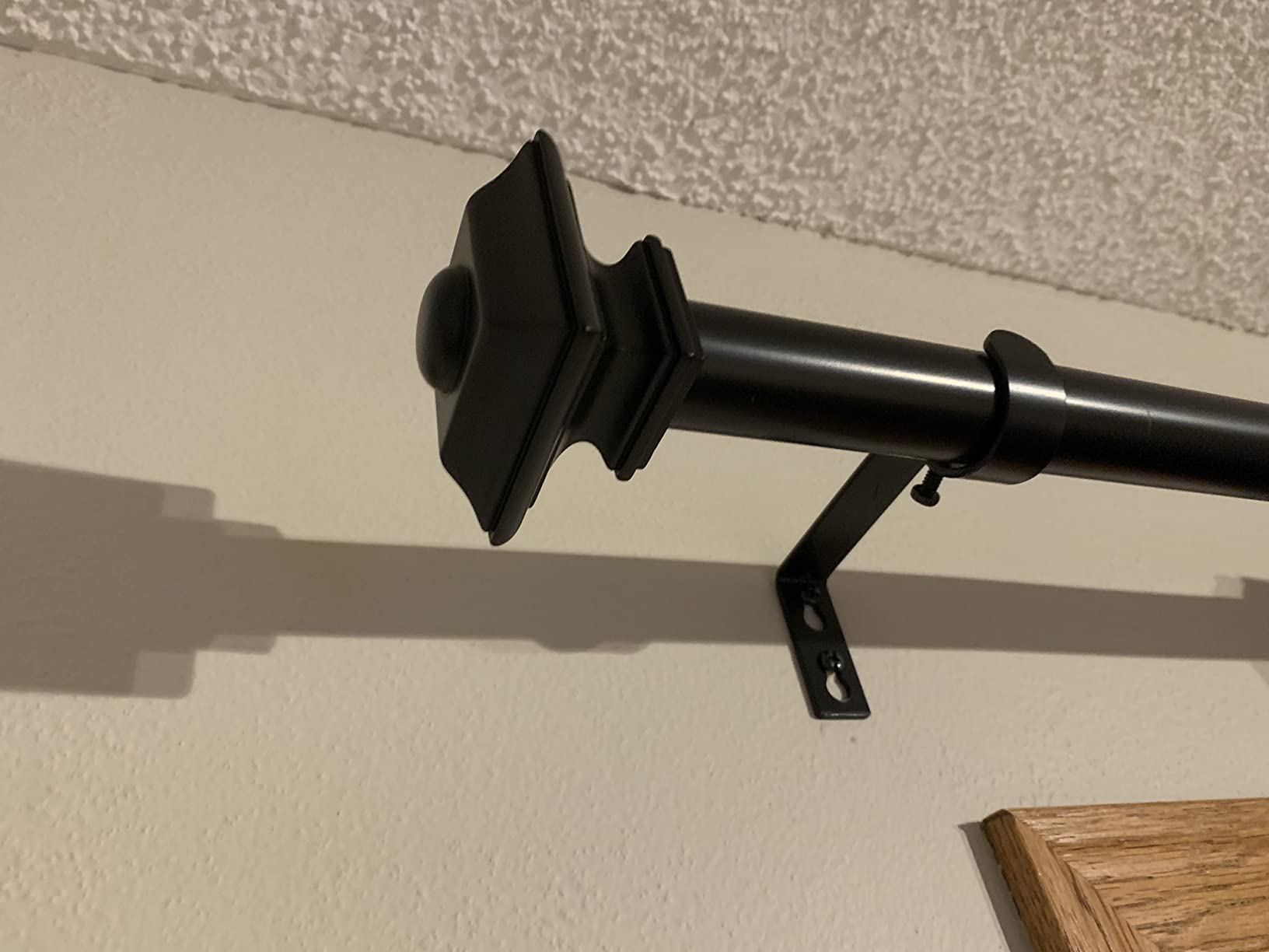 Ivilon Drapery Treatment Window Curtain Rod - Square Design 1 1/8 Rod. 120 to 240 Inch - Black customer photo 1