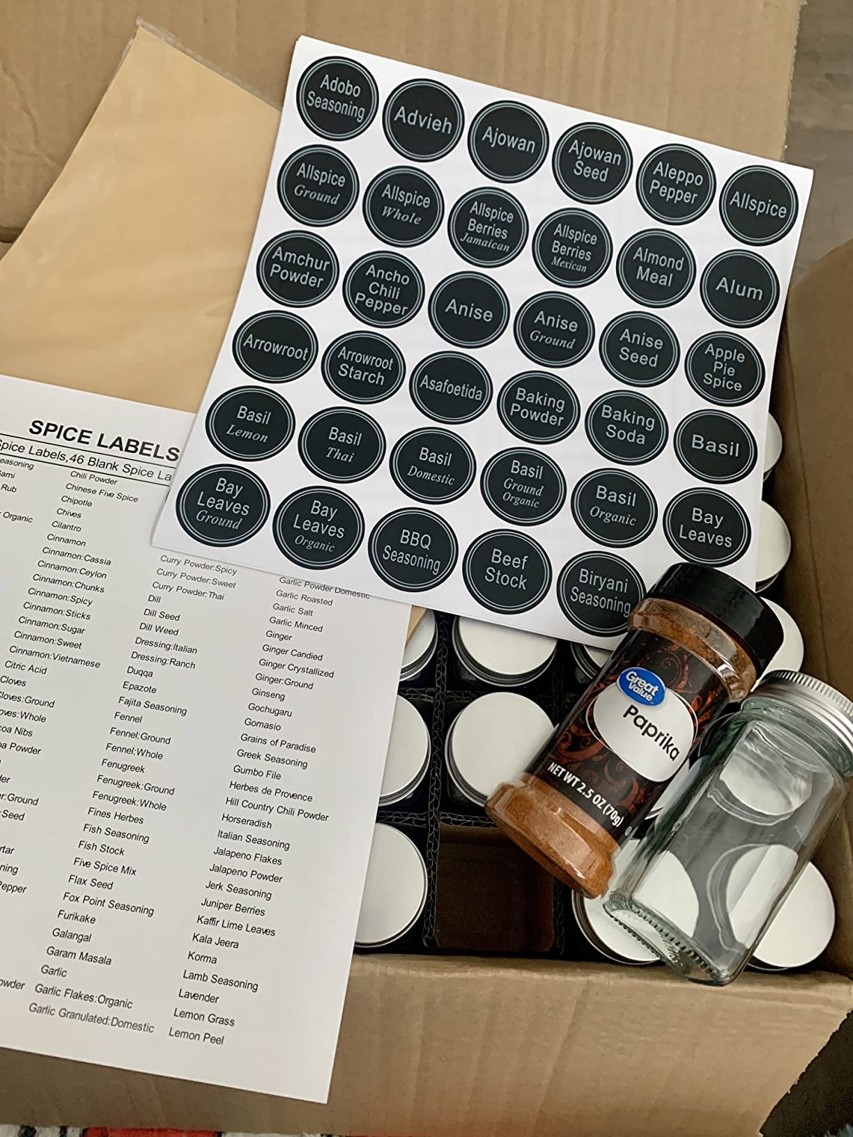 SWOMMOLY 48 Pcs 4 oz Glass Spice Jars with Shaker Lids and 703 Spice Labels customer photo 1