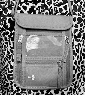 WALNEW Passport Holder Neck Pouch Travel Wallet for Women and Men, RFID Blocking Security Slim Traveling Wallet with Around Neck Lanyard Strap, Black customer photo 1