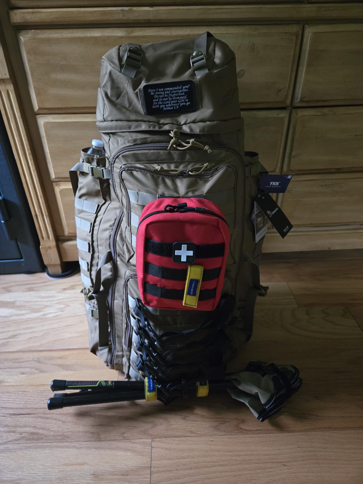 Mardingtop 75L Molle Hiking Internal Frame Backpacks with Rain Cover for Camping,Backpacking,Travelling(Khaki) customer photo 2