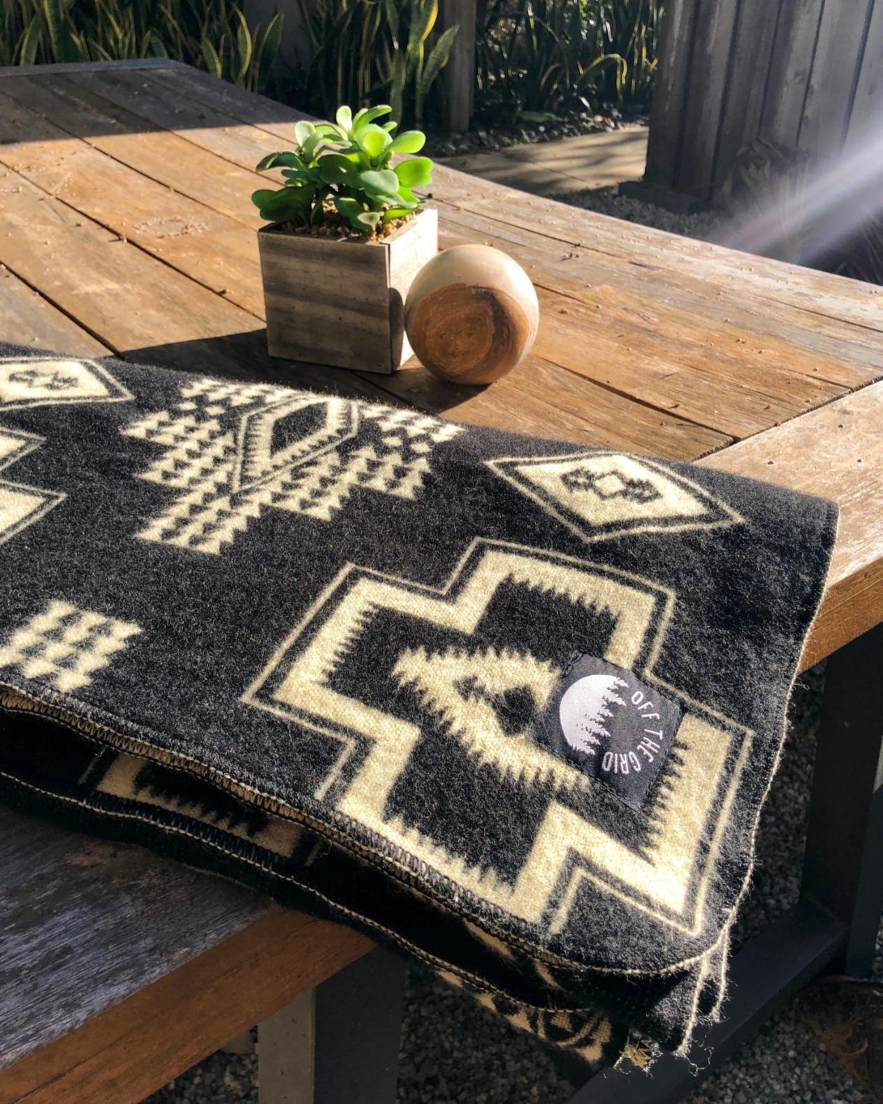 Off the Grid Ecuadorian Southwest Aztec Queen Blanket | Inti Red Reversible customer photo 1