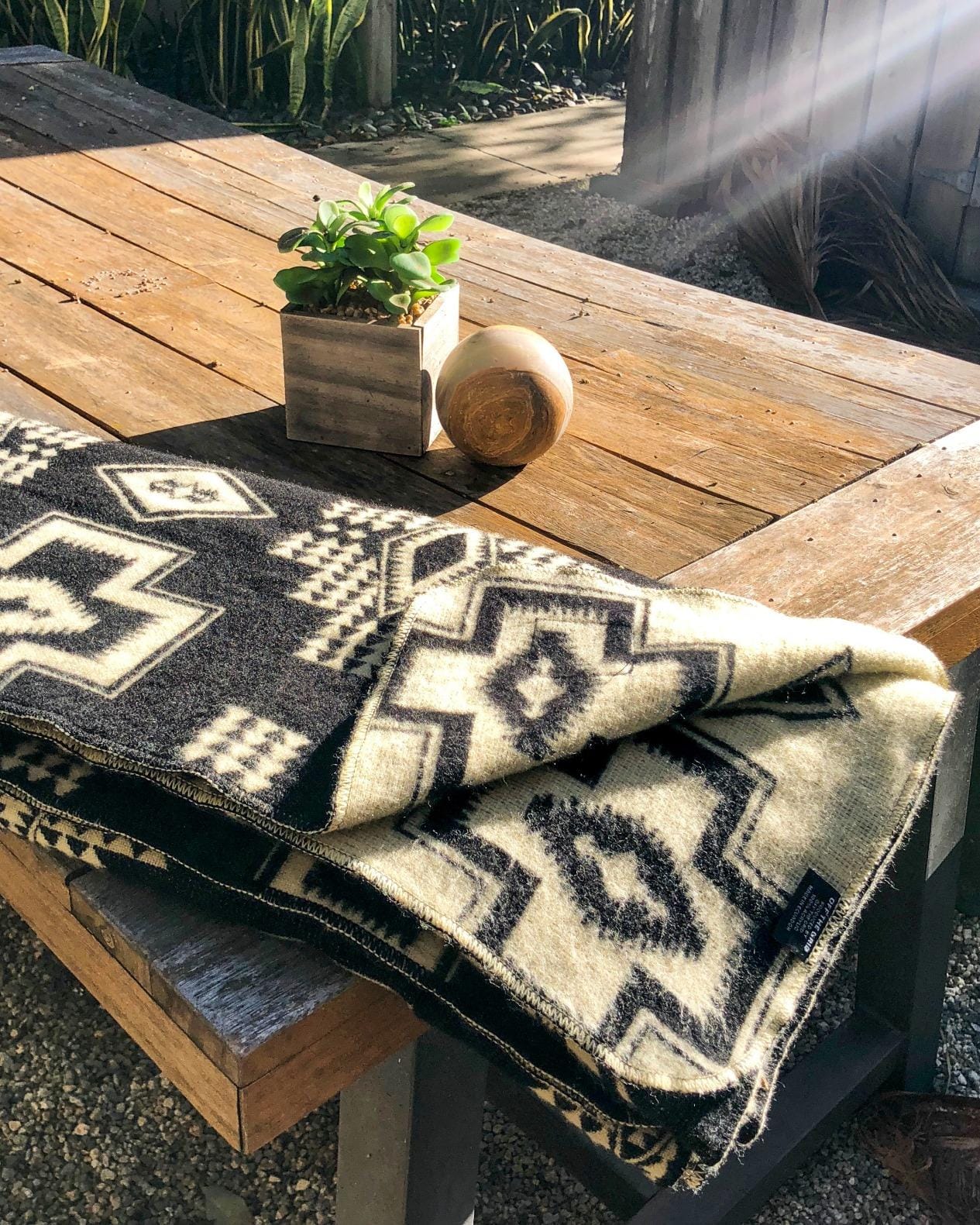 Off the Grid Ecuadorian Southwest Aztec Queen Blanket | Inti Red Reversible customer photo 2
