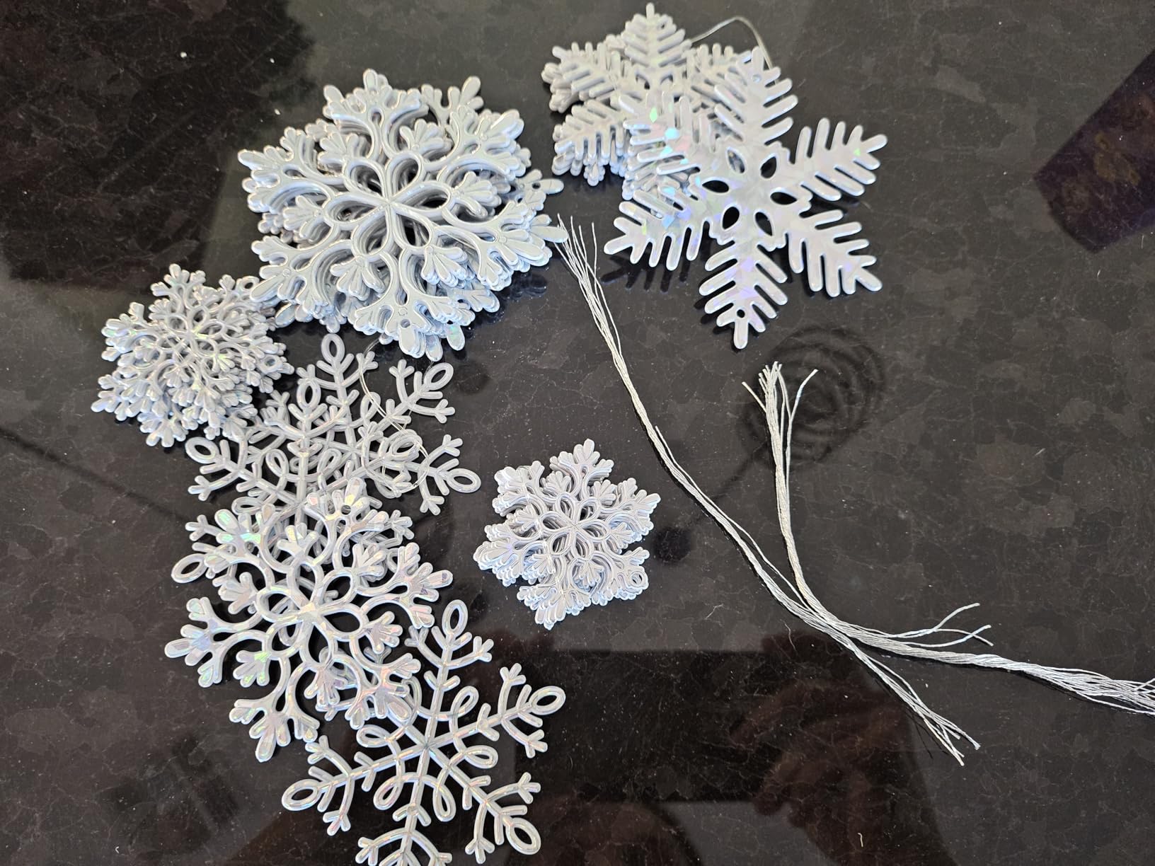 kockuu Christmas Decorations Snowflake Ornament White for Tree Decor Craft customer photo 2